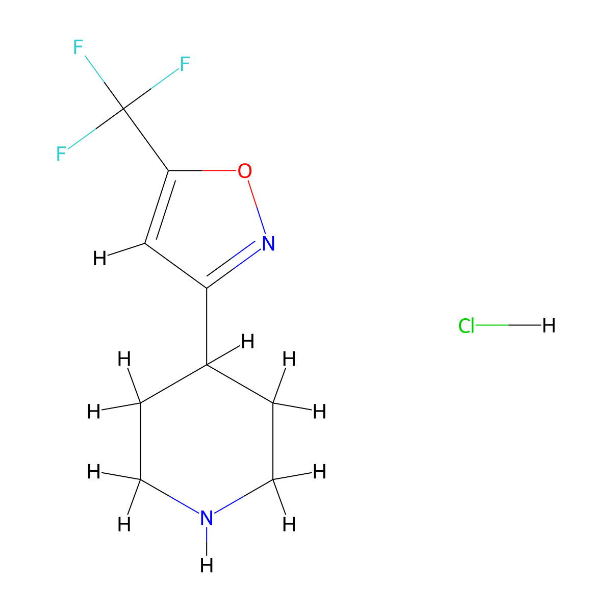 4-[5-(Trifluoromethyl)-1,2-oxazol-3-yl]piperidine hydrochloride molecular structure, CAS 2380150-81-0