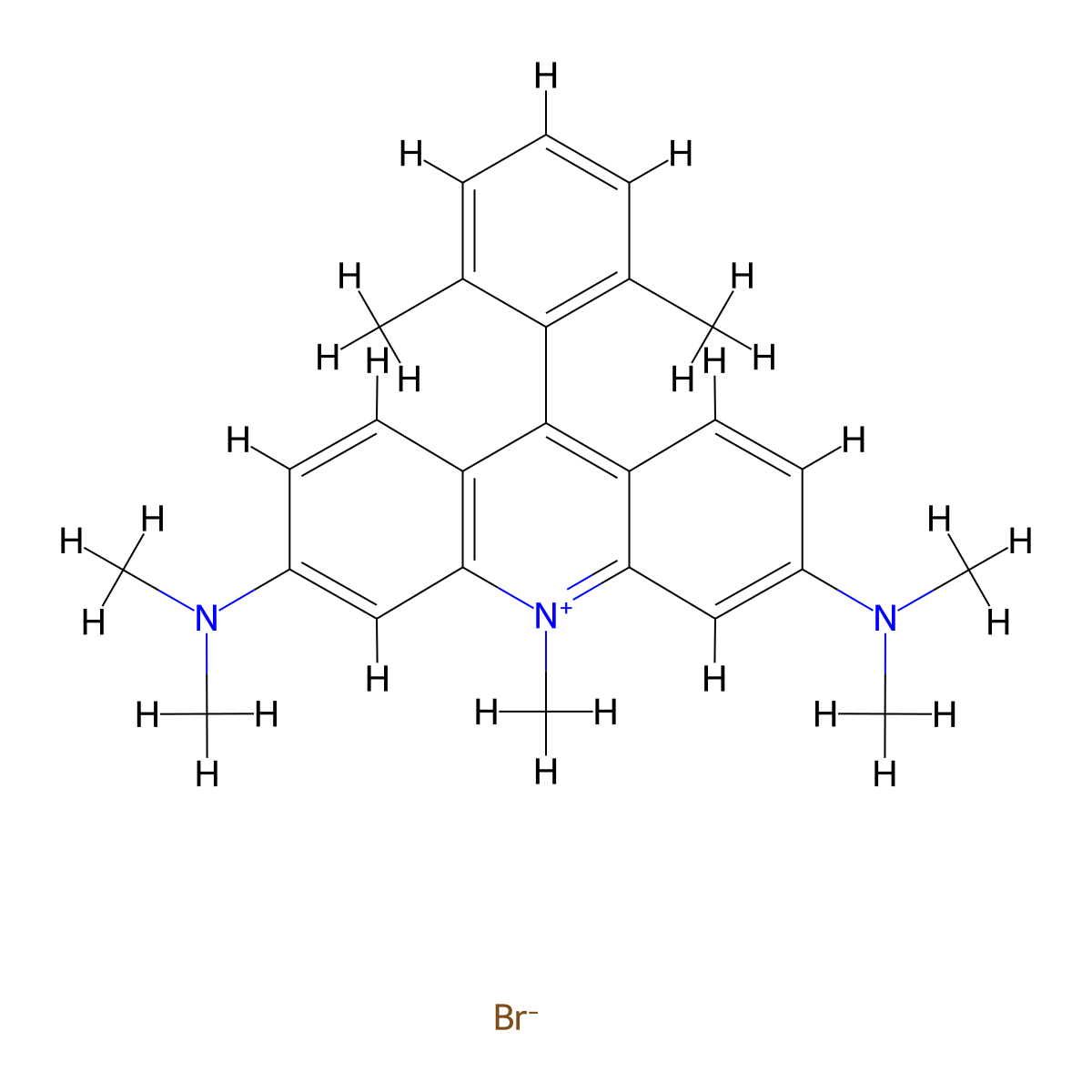 3,6-Bis(dimethylamino)-9-(2,6-dimethylphenyl)-10-methylacridin-10-ium bromide molecular structure, CAS 2380163-04-0