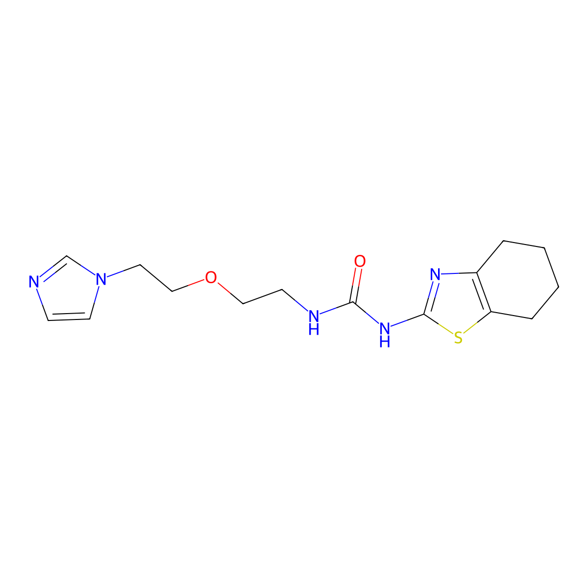 1-{2-[2-(1H-imidazol-1-yl)ethoxy]ethyl}-3-(4,5,6,7-tetrahydro-1,3-benzothiazol-2-yl)urea molecular structure, CAS 2380166-51-6