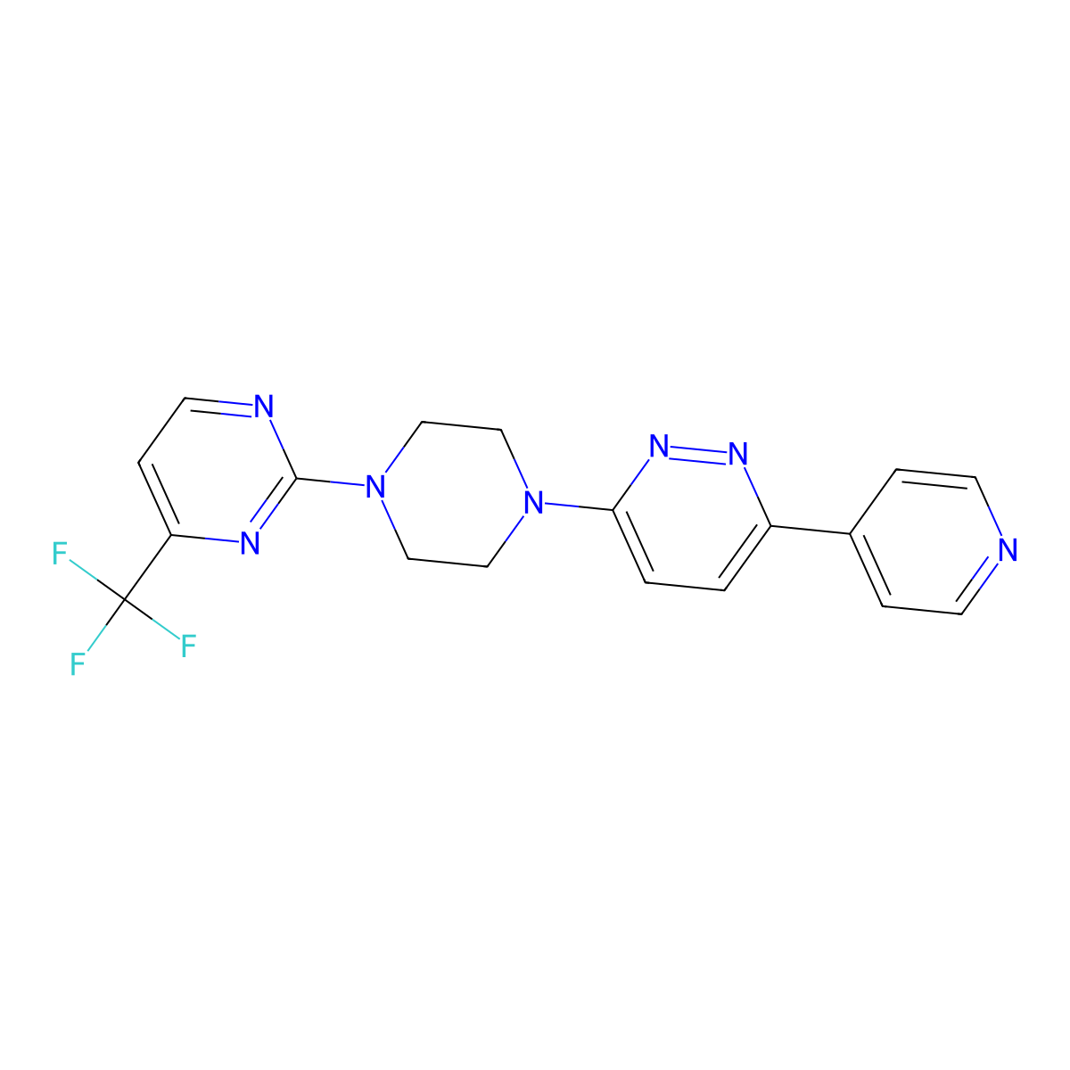 3-(Pyridin-4-yl)-6-{4-[4-(trifluoromethyl)pyrimidin-2-yl]piperazin-1-yl}pyridazine molecular structure, CAS 2380166-52-7