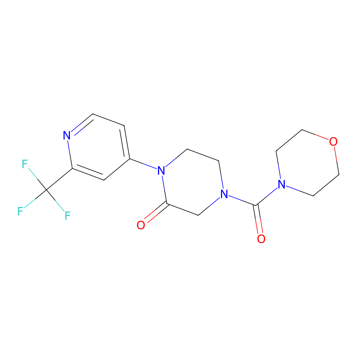 4-(Morpholine-4-carbonyl)-1-[2-(trifluoromethyl)pyridin-4-yl]piperazin-2-one molecular structure, CAS 2380166-56-1