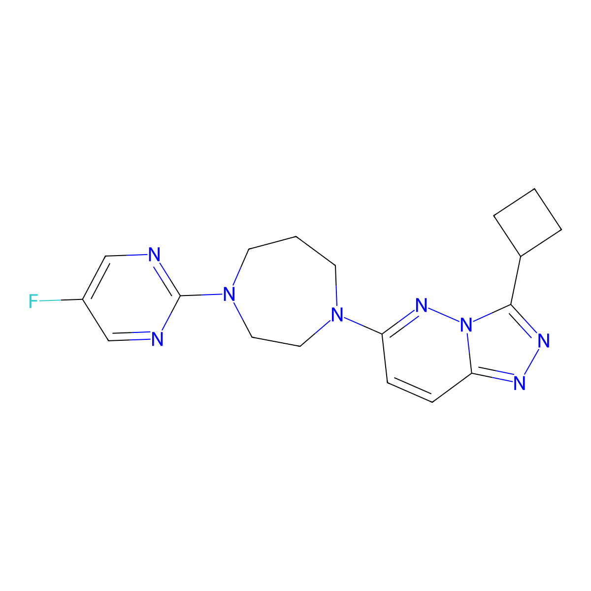 1-{3-Cyclobutyl-[1,2,4]triazolo[4,3-b]pyridazin-6-yl}-4-(5-fluoropyrimidin-2-yl)-1,4-diazepane molecular structure, CAS 2380166-61-8