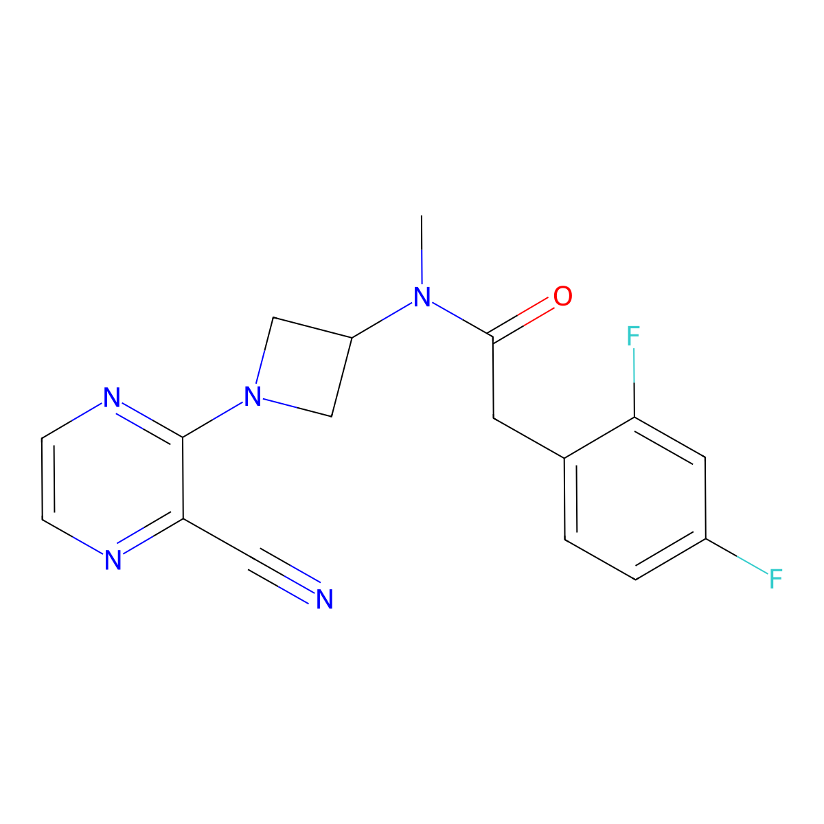N-[1-(3-Cyanopyrazin-2-yl)azetidin-3-yl]-2-(2,4-difluorophenyl)-N-methylacetamide molecular structure, CAS 2380166-65-2