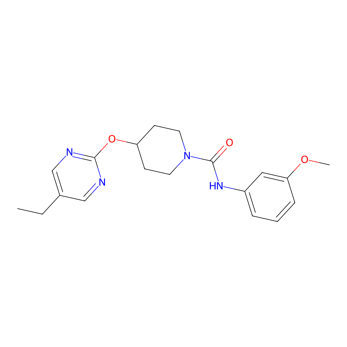 4-[(5-ethylpyrimidin-2-yl)oxy]-N-(3-methoxyphenyl)piperidine-1-carboxamide molecular structure, CAS 2380166-71-0