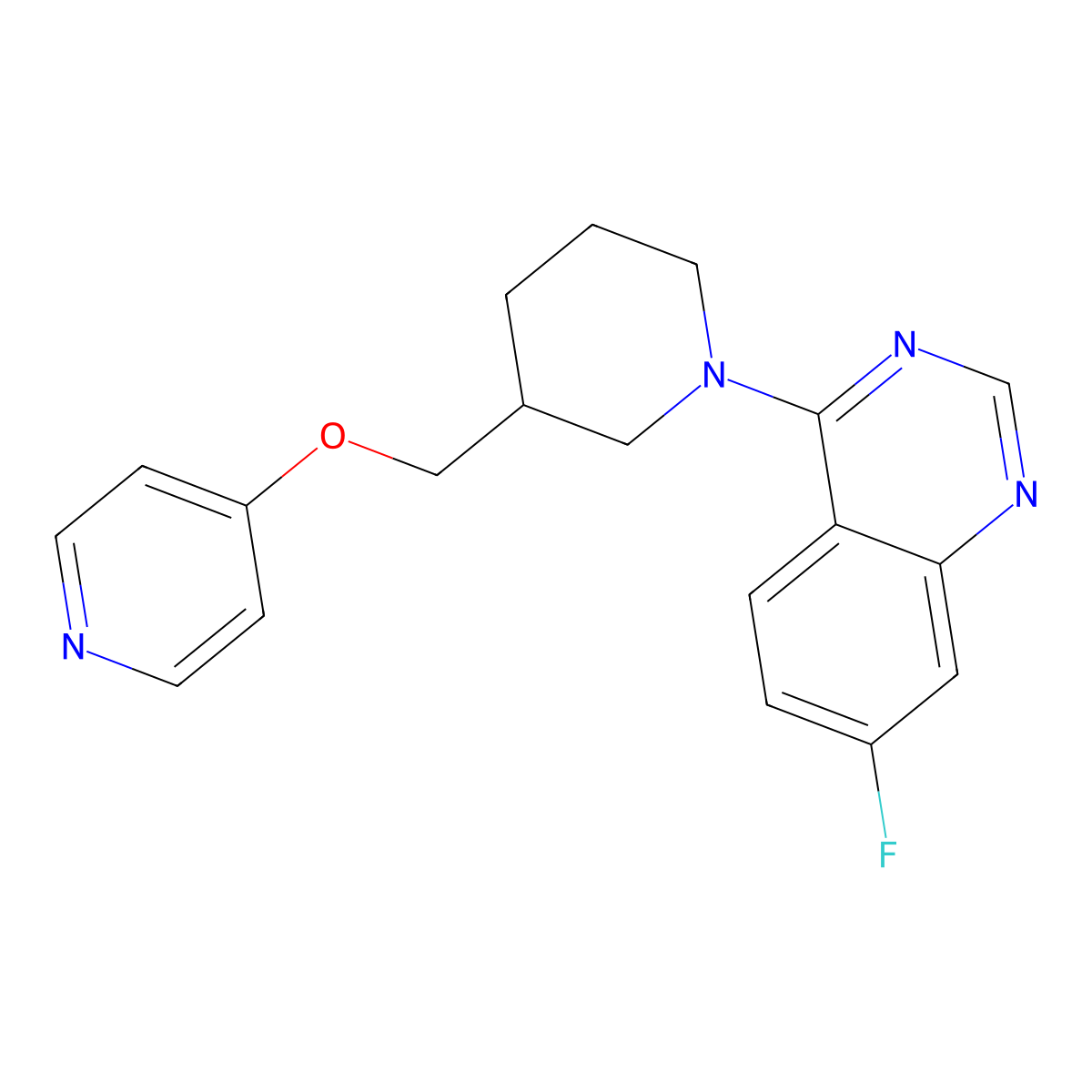 7-Fluoro-4-{3-[(pyridin-4-yloxy)methyl]piperidin-1-yl}quinazoline molecular structure, CAS 2380166-76-5