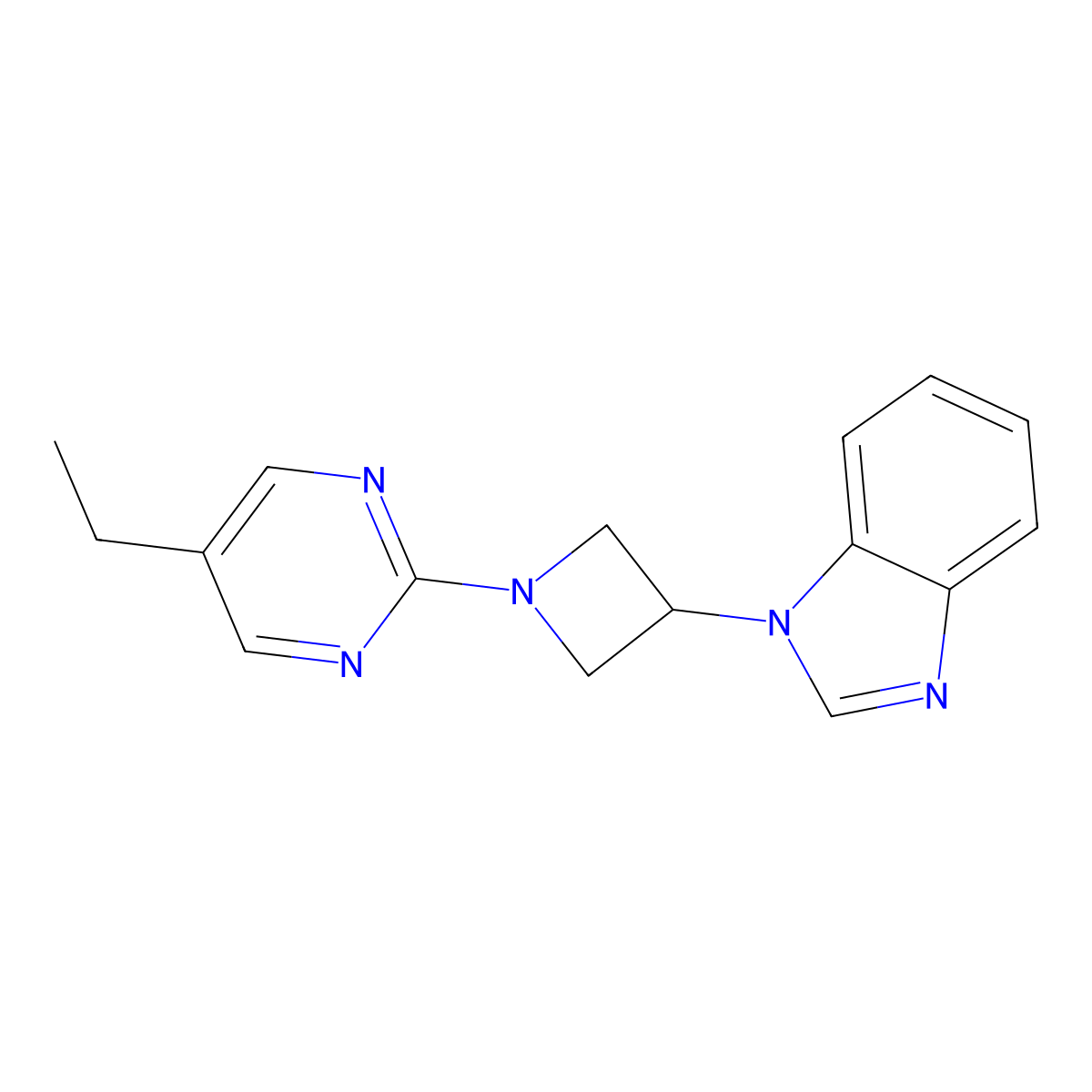 1-[1-(5-ethylpyrimidin-2-yl)azetidin-3-yl]-1H-1,3-benzodiazole molecular structure, CAS 2380166-77-6