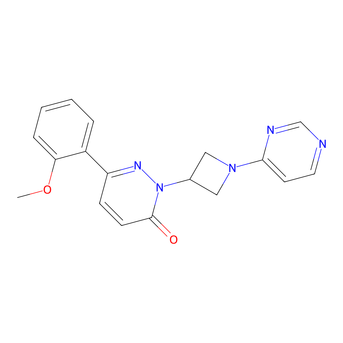 6-(2-Methoxyphenyl)-2-[1-(pyrimidin-4-yl)azetidin-3-yl]-2,3-dihydropyridazin-3-one molecular structure, CAS 2380166-78-7