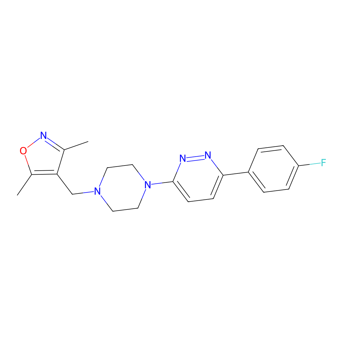 3-{4-[(3,5-Dimethyl-1,2-oxazol-4-yl)methyl]piperazin-1-yl}-6-(4-fluorophenyl)pyridazine molecular structure, CAS 2380166-84-5
