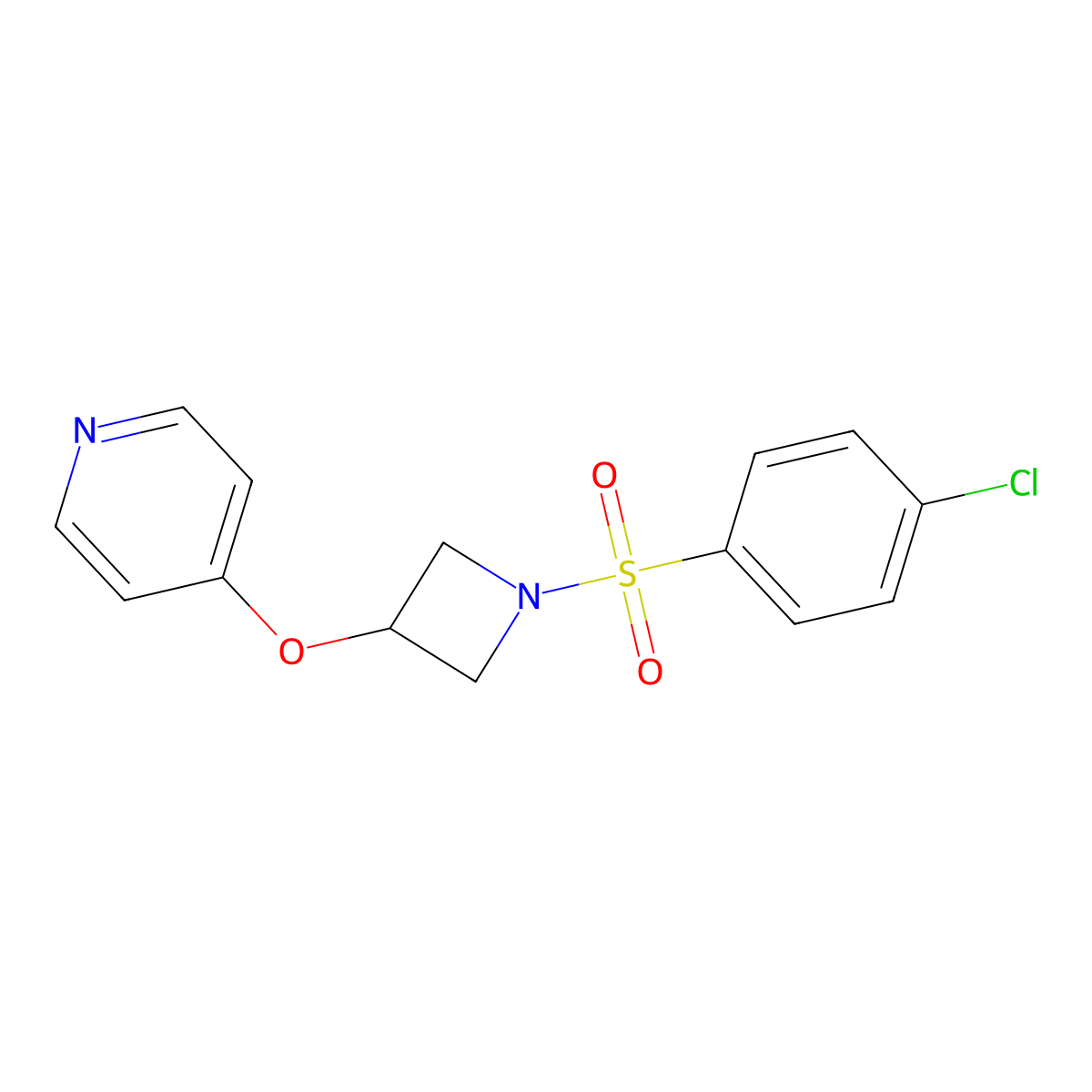4-{[1-(4-Chlorobenzenesulfonyl)azetidin-3-yl]oxy}pyridine molecular structure, CAS 2380166-87-8