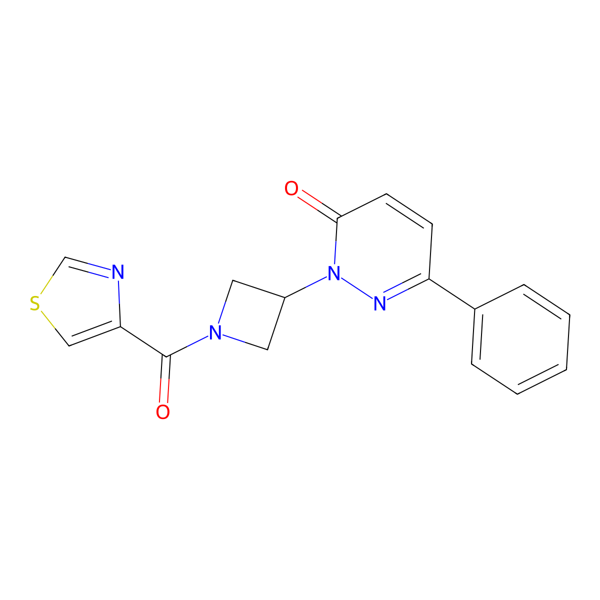 6-Phenyl-2-[1-(1,3-thiazole-4-carbonyl)azetidin-3-yl]-2,3-dihydropyridazin-3-one molecular structure, CAS 2380166-98-1