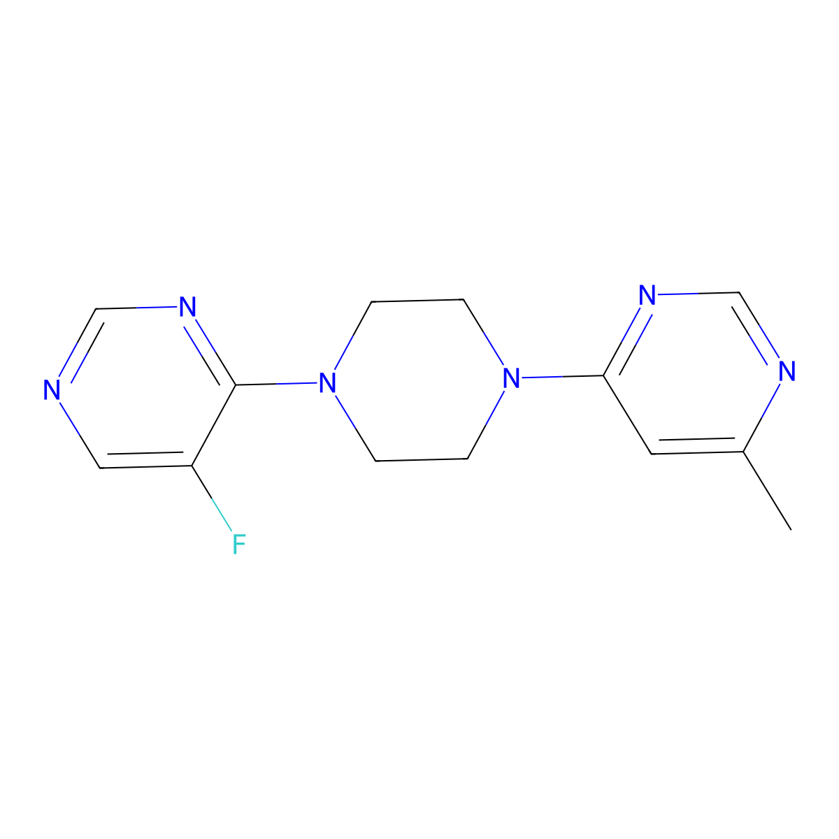 4-[4-(5-Fluoropyrimidin-4-yl)piperazin-1-yl]-6-methylpyrimidine molecular structure, CAS 2380167-01-9