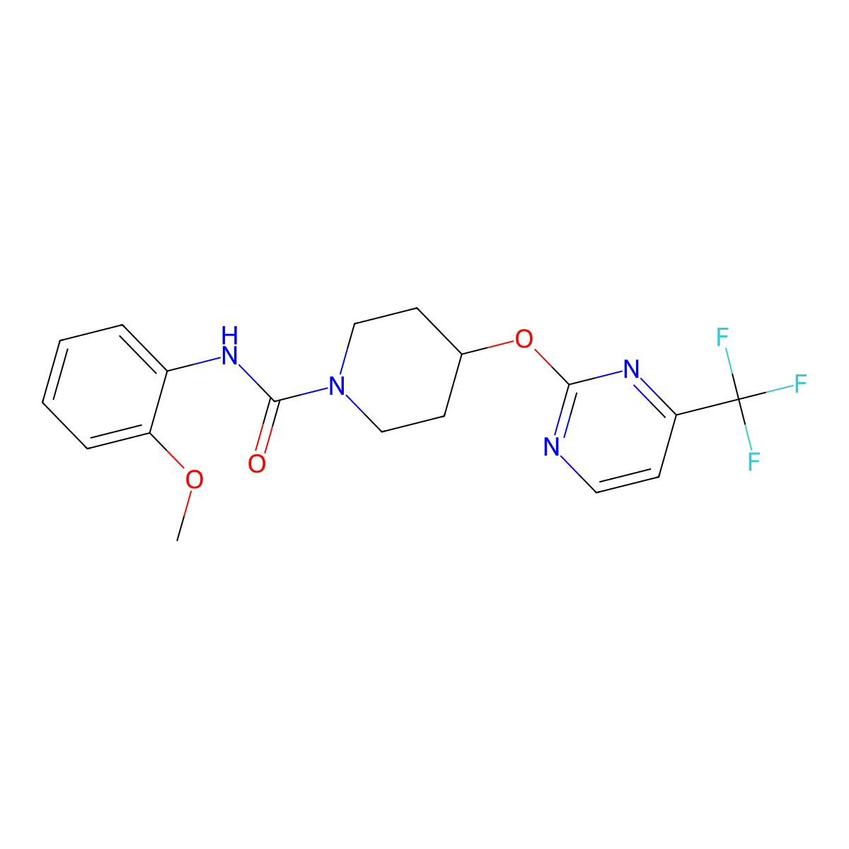 N-(2-methoxyphenyl)-4-{[4-(trifluoromethyl)pyrimidin-2-yl]oxy}piperidine-1-carboxamide molecular structure, CAS 2380167-05-3