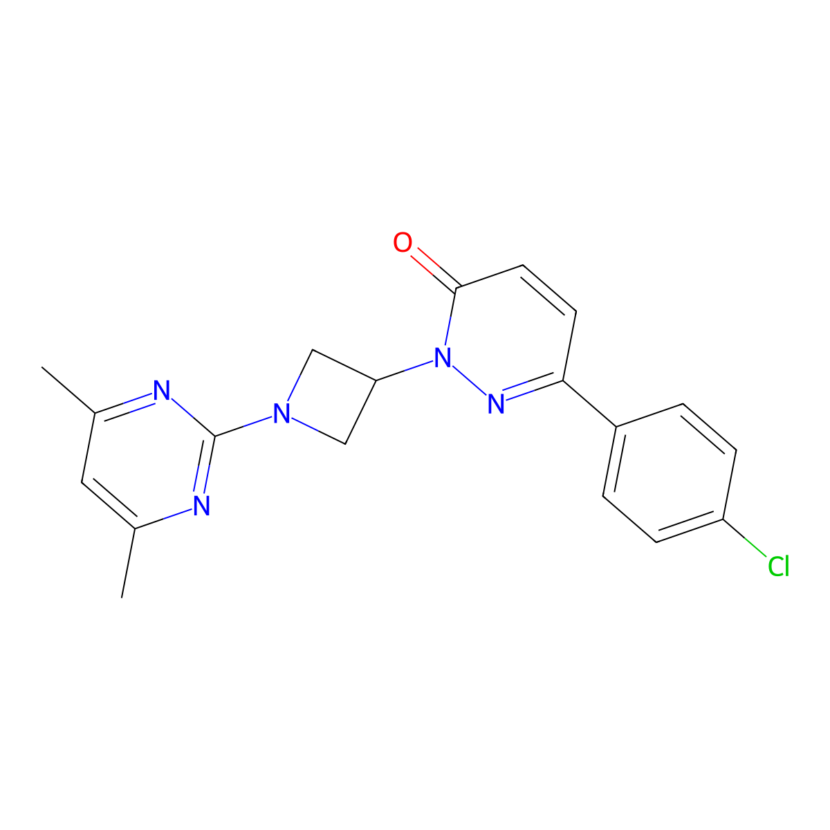 6-(4-Chlorophenyl)-2-[1-(4,6-dimethylpyrimidin-2-yl)azetidin-3-yl]-2,3-dihydropyridazin-3-one molecular structure, CAS 2380167-10-0