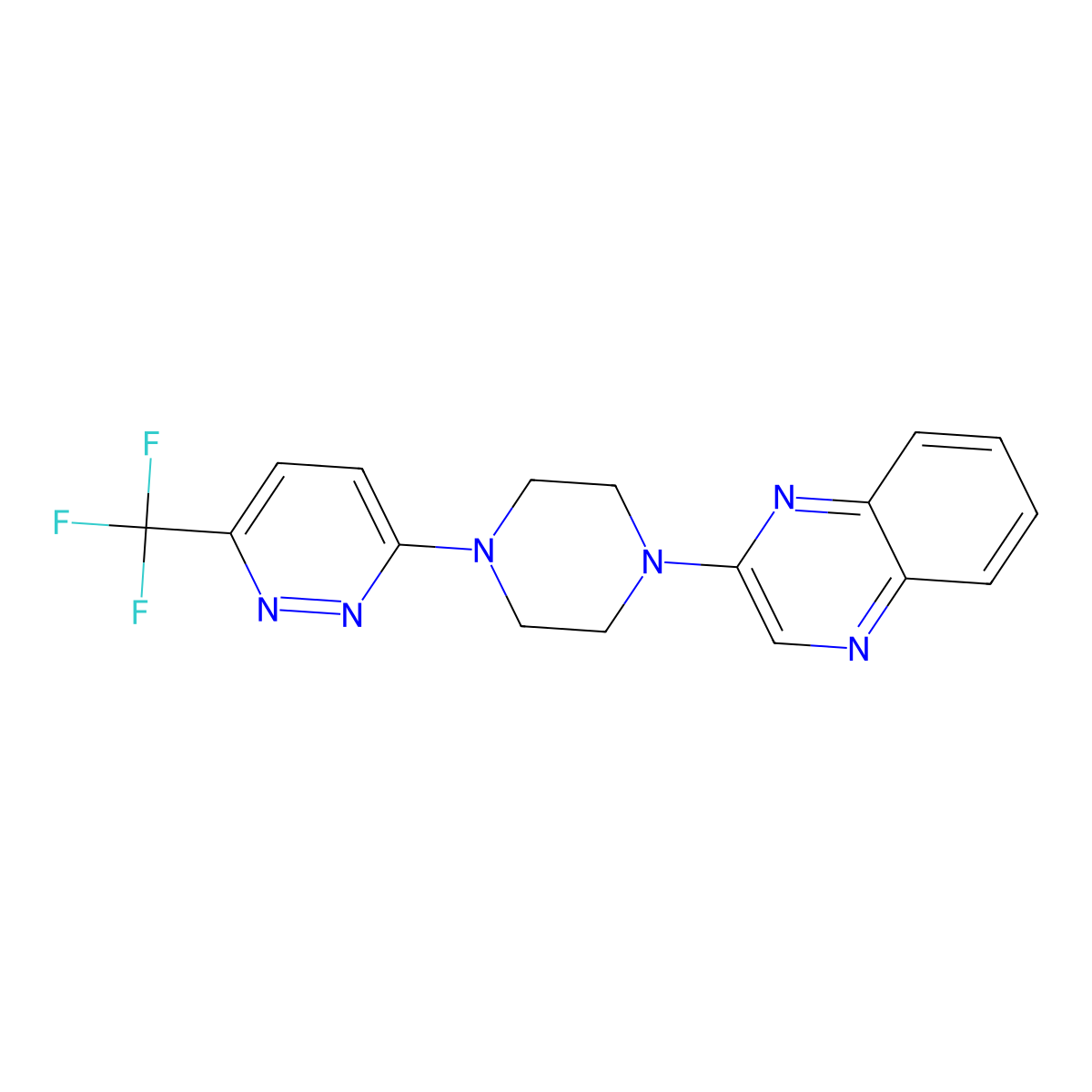 2-{4-[6-(Trifluoromethyl)pyridazin-3-yl]piperazin-1-yl}quinoxaline molecular structure, CAS 2380167-13-3