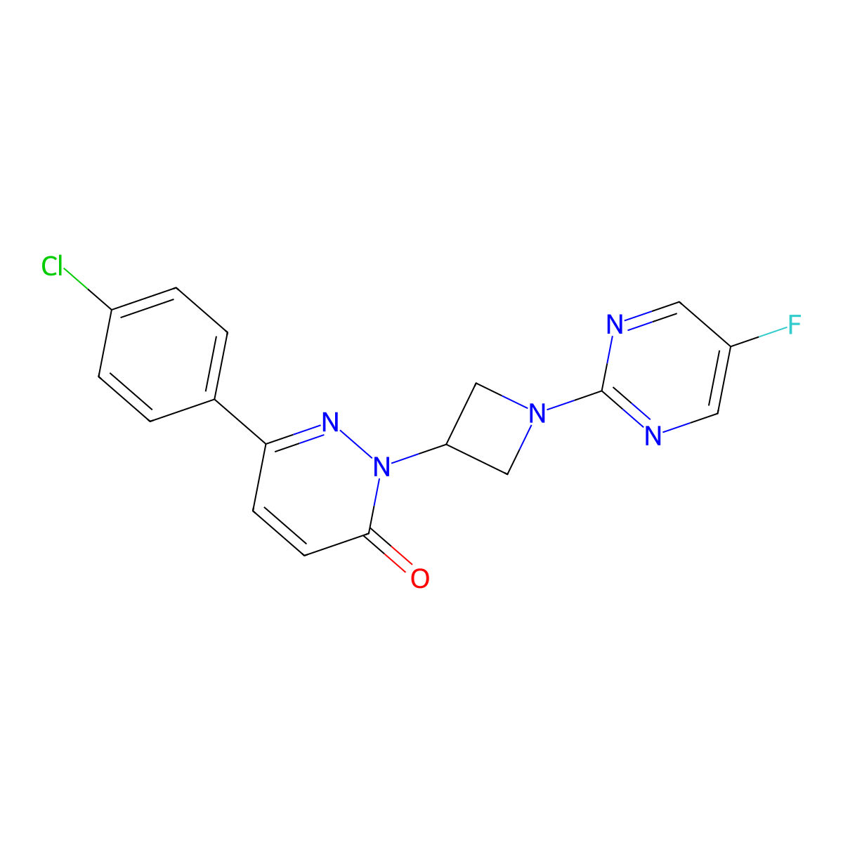 6-(4-Chlorophenyl)-2-[1-(5-fluoropyrimidin-2-yl)azetidin-3-yl]-2,3-dihydropyridazin-3-one molecular structure, CAS 2380167-19-9