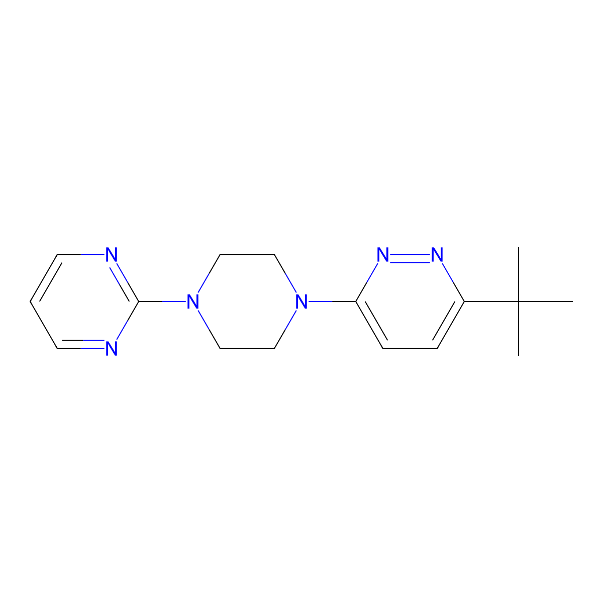 3-Tert-butyl-6-[4-(pyrimidin-2-yl)piperazin-1-yl]pyridazine molecular structure, CAS 2380167-20-2