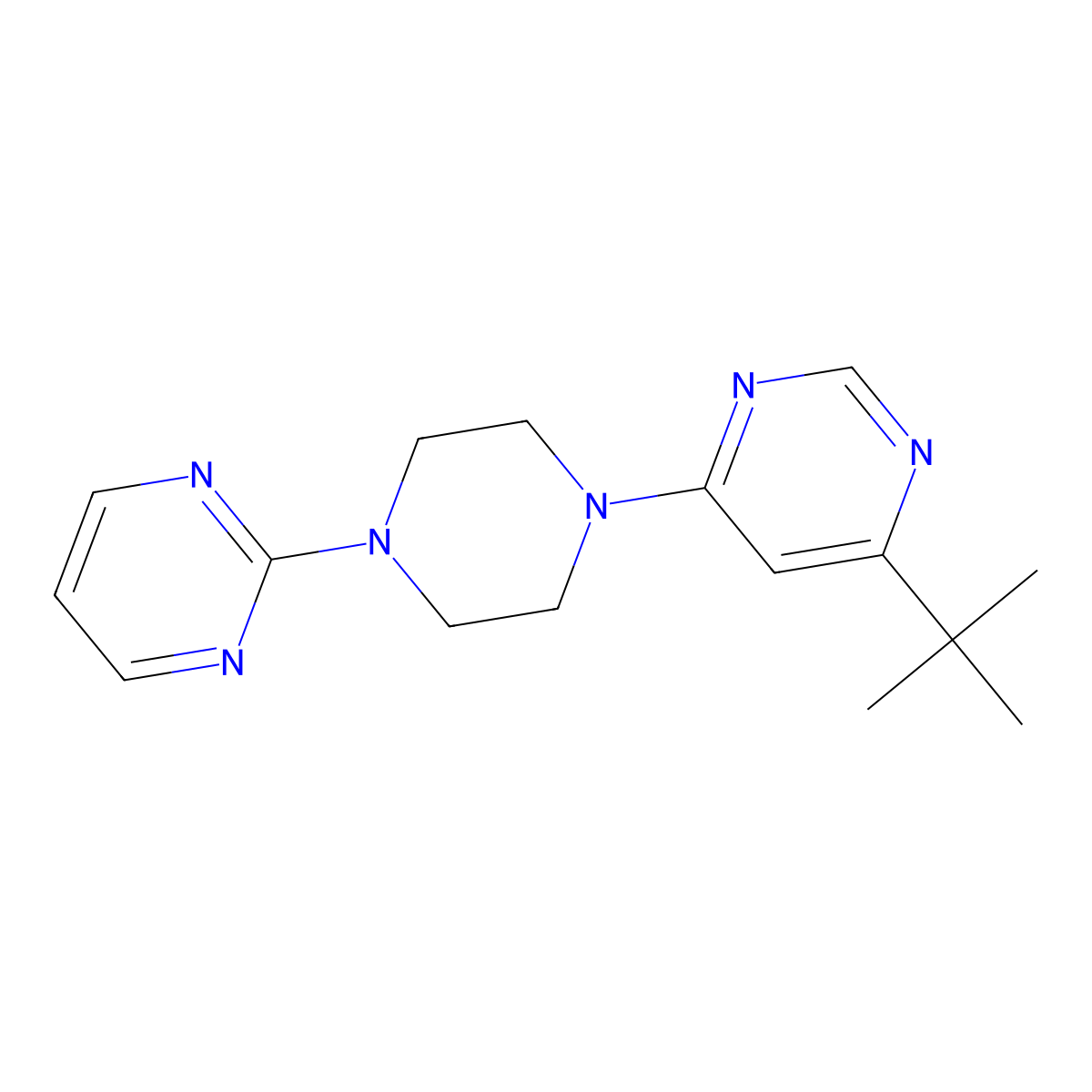4-Tert-butyl-6-[4-(pyrimidin-2-yl)piperazin-1-yl]pyrimidine molecular structure, CAS 2380167-25-7