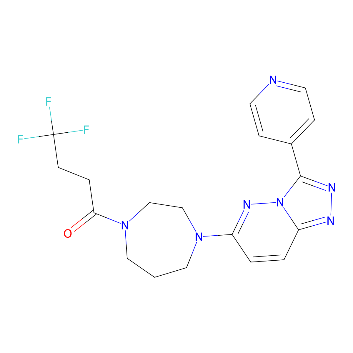 4,4,4-Trifluoro-1-{4-[3-(pyridin-4-yl)-[1,2,4]triazolo[4,3-b]pyridazin-6-yl]-1,4-diazepan-1-yl}butan-1-one molecular structure, CAS 2380167-26-8