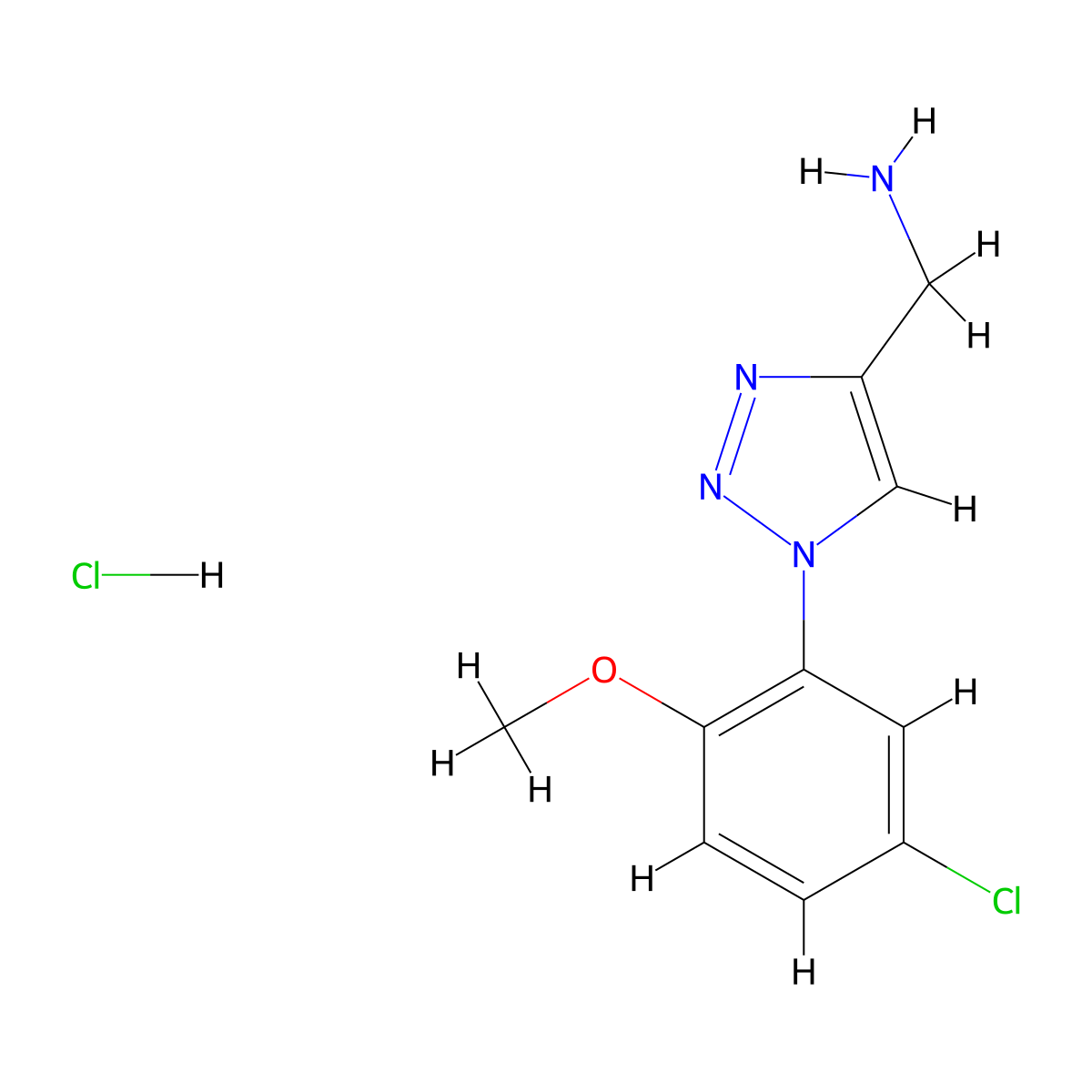 [1-(5-chloro-2-methoxyphenyl)-1H-1,2,3-triazol-4-yl]methanamine hydrochloride molecular structure, CAS 2380167-28-0