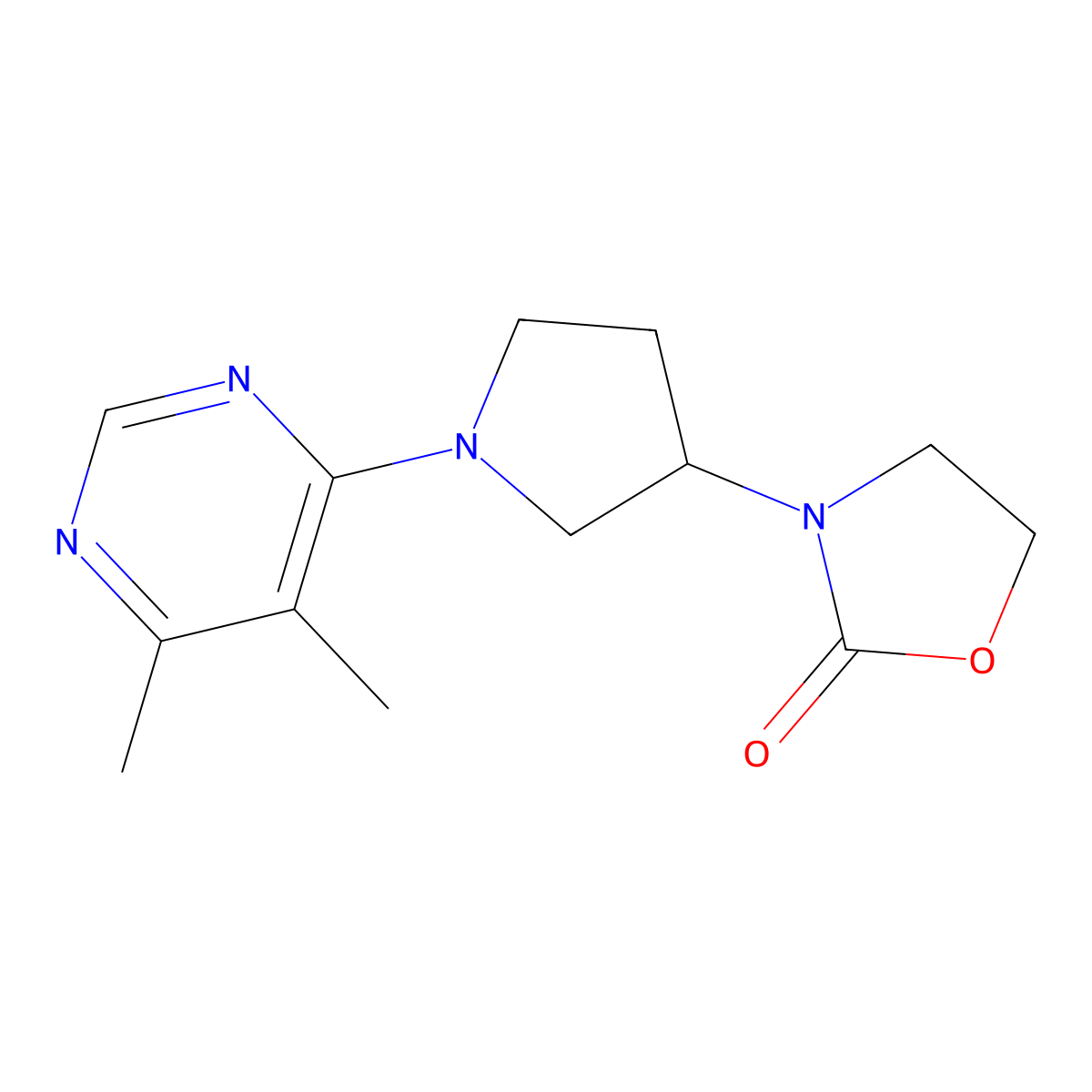 3-[1-(5,6-Dimethylpyrimidin-4-yl)pyrrolidin-3-yl]-1,3-oxazolidin-2-one molecular structure, CAS 2380167-32-6