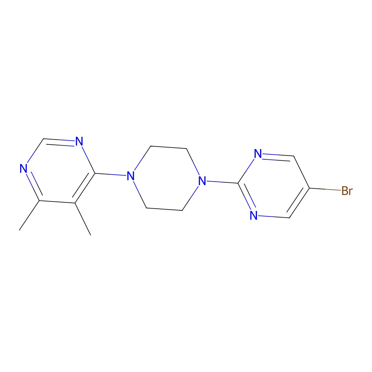 4-[4-(5-Bromopyrimidin-2-yl)piperazin-1-yl]-5,6-dimethylpyrimidine molecular structure, CAS 2380167-33-7