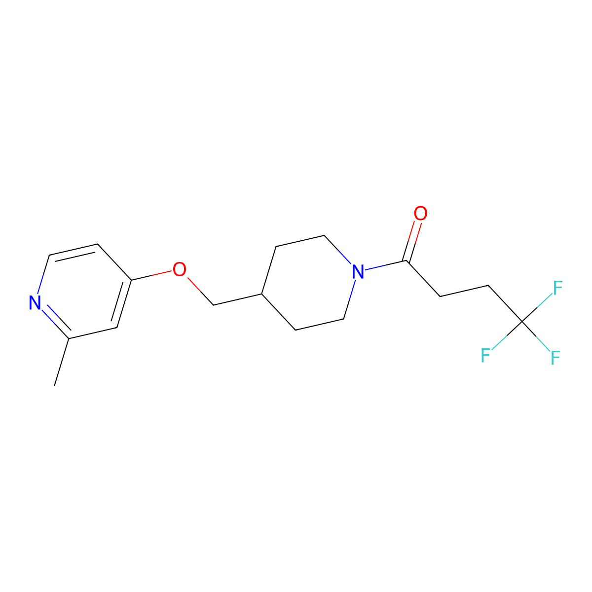 4,4,4-Trifluoro-1-(4-{[(2-methylpyridin-4-yl)oxy]methyl}piperidin-1-yl)butan-1-one molecular structure, CAS 2380167-39-3