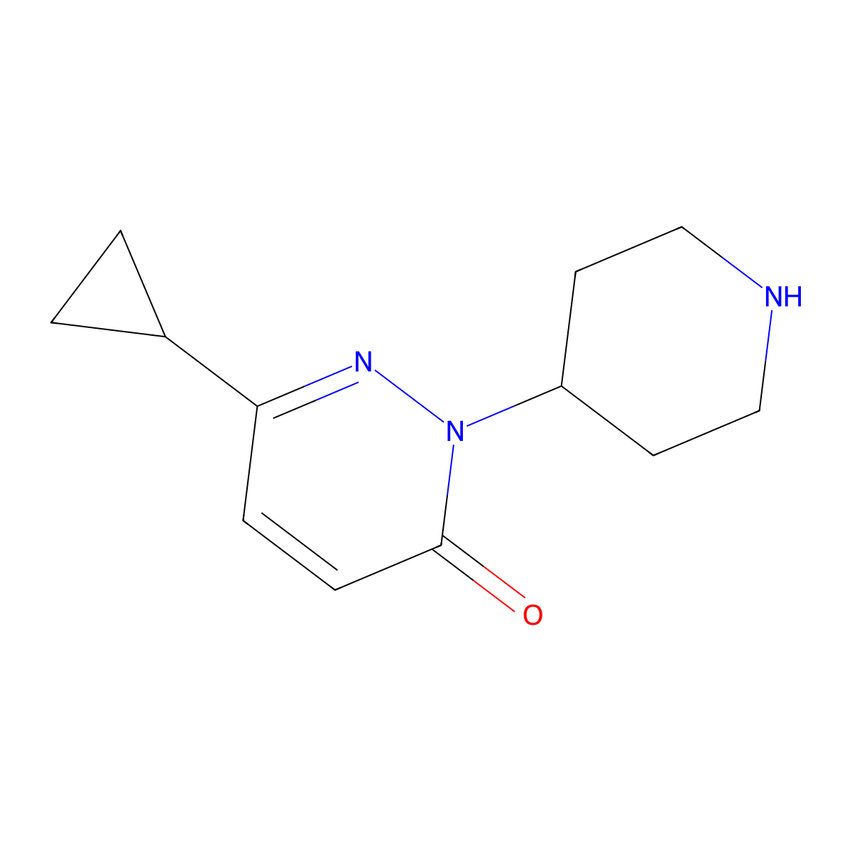 6-Cyclopropyl-2-piperidin-4-ylpyridazin-3-one molecular structure, CAS 2380167-41-7