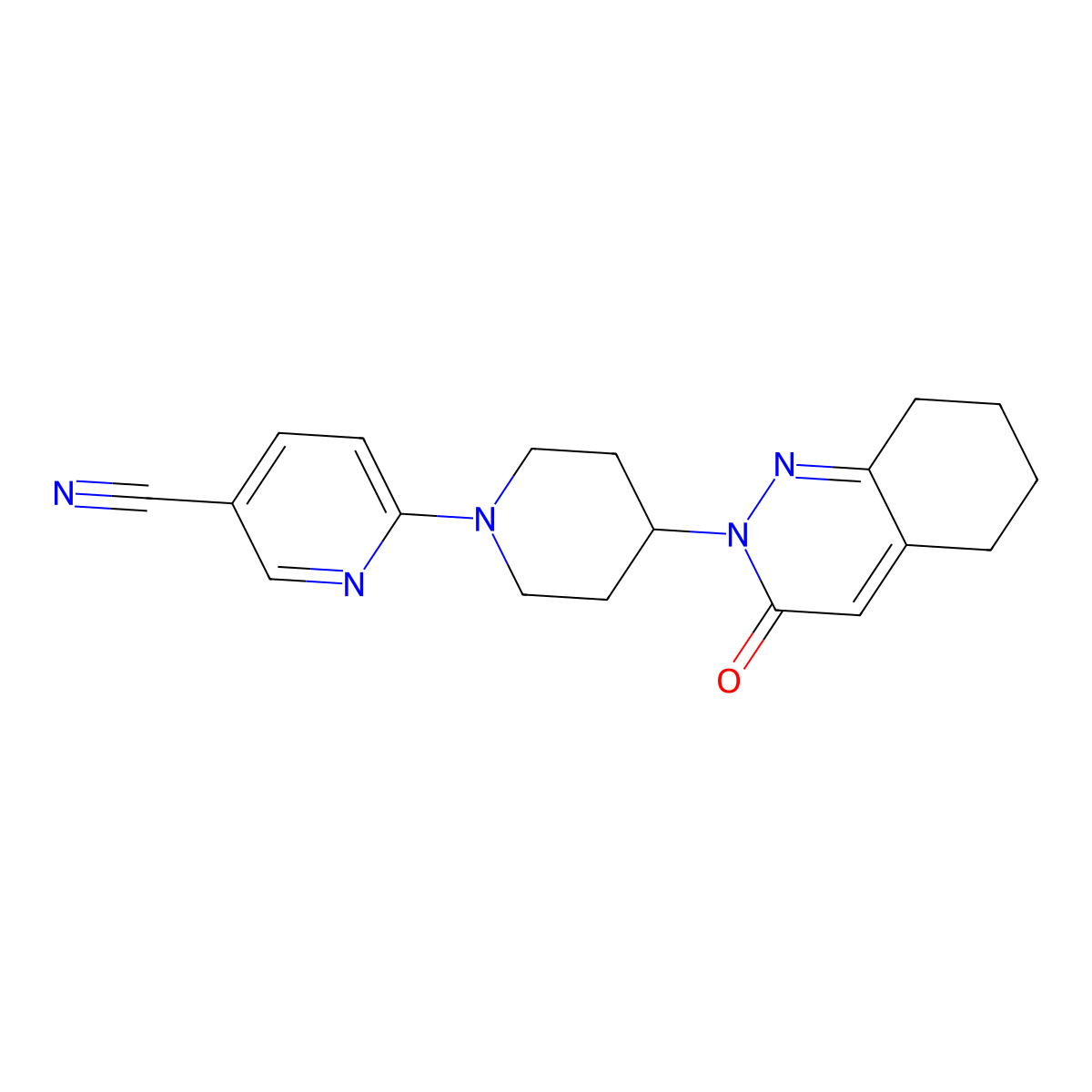 6-[4-(3-Oxo-2,3,5,6,7,8-hexahydrocinnolin-2-yl)piperidin-1-yl]pyridine-3-carbonitrile molecular structure, CAS 2380167-56-4