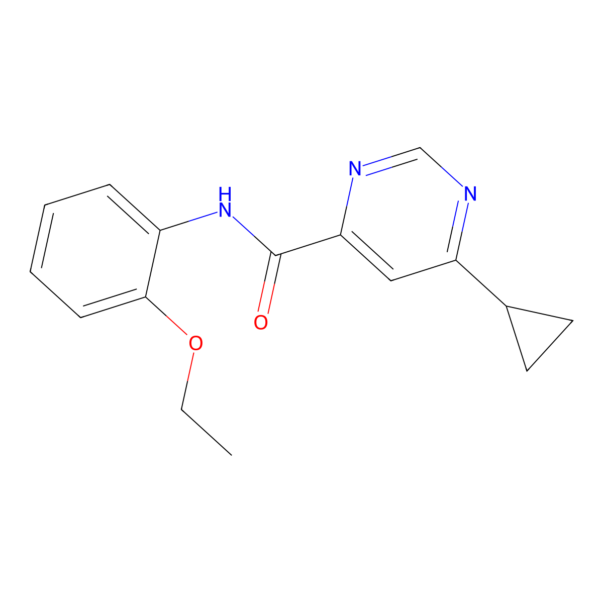 6-Cyclopropyl-N-(2-ethoxyphenyl)pyrimidine-4-carboxamide molecular structure, CAS 2380167-58-6