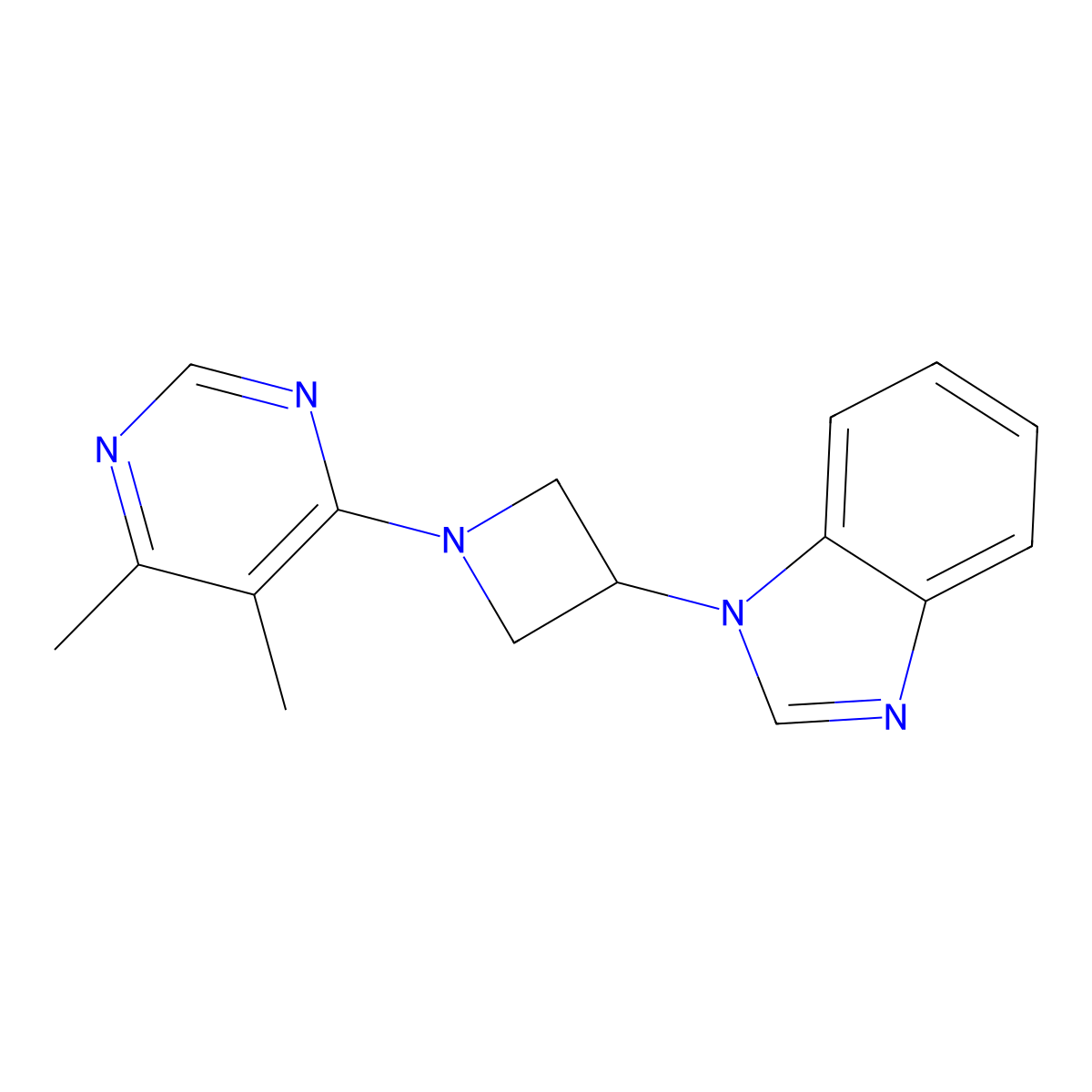 1-[1-(5,6-dimethylpyrimidin-4-yl)azetidin-3-yl]-1H-1,3-benzodiazole molecular structure, CAS 2380167-60-0