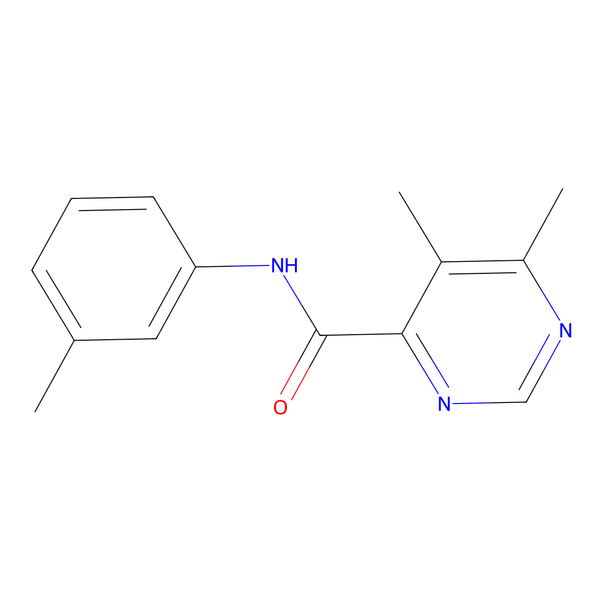 5,6-Dimethyl-N-(3-methylphenyl)pyrimidine-4-carboxamide molecular structure, CAS 2380167-61-1