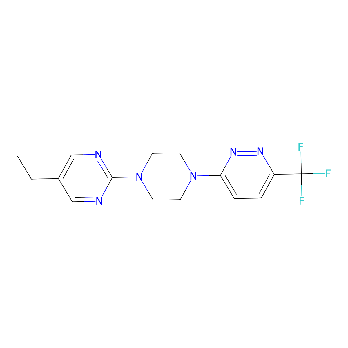 3-[4-(5-Ethylpyrimidin-2-yl)piperazin-1-yl]-6-(trifluoromethyl)pyridazine molecular structure, CAS 2380167-68-8