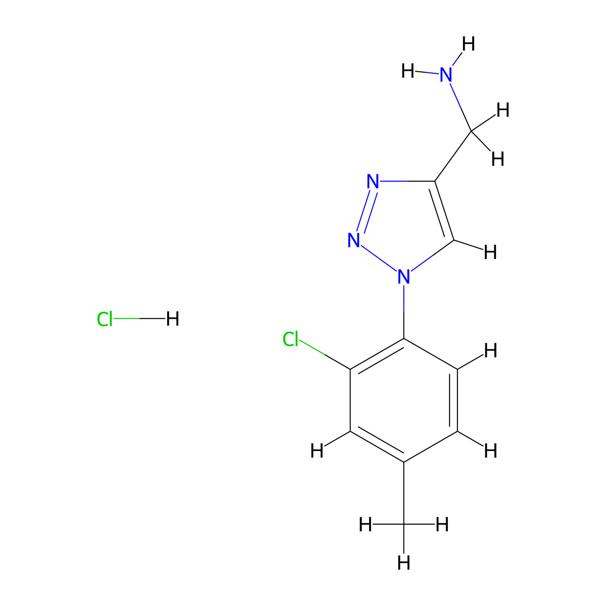 [1-(2-chloro-4-methylphenyl)-1H-1,2,3-triazol-4-yl]methanamine hydrochloride molecular structure, CAS 2380167-73-5