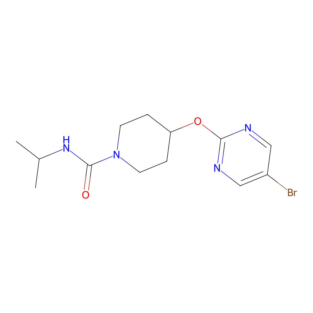 4-[(5-bromopyrimidin-2-yl)oxy]-N-(propan-2-yl)piperidine-1-carboxamide molecular structure, CAS 2380167-75-7