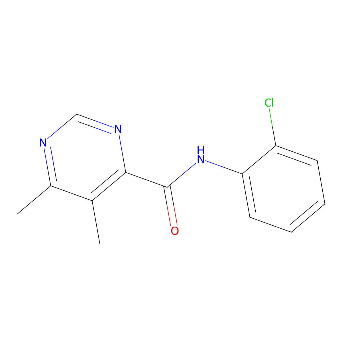 N-(2-Chlorophenyl)-5,6-dimethylpyrimidine-4-carboxamide molecular structure, CAS 2380167-87-1