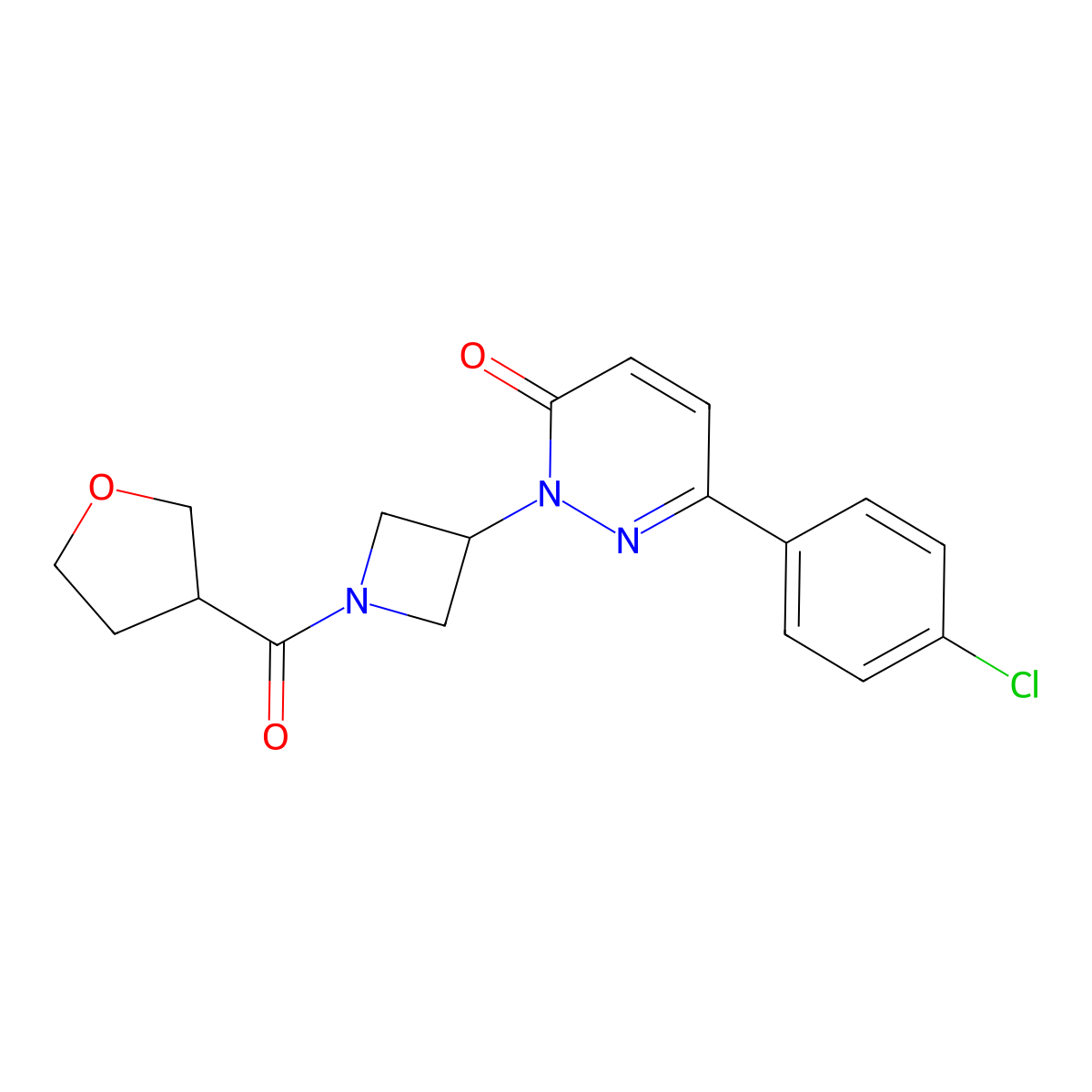 6-(4-Chlorophenyl)-2-[1-(oxolane-3-carbonyl)azetidin-3-yl]-2,3-dihydropyridazin-3-one molecular structure, CAS 2380167-89-3