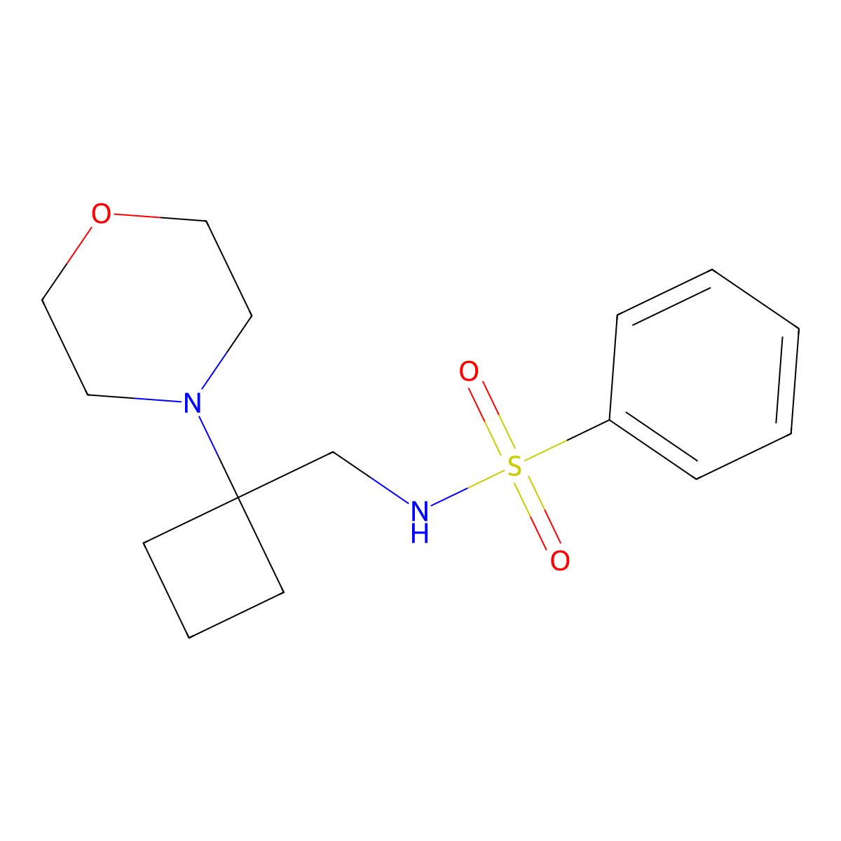 N-{[1-(morpholin-4-yl)cyclobutyl]methyl}benzenesulfonamide molecular structure, CAS 2380167-93-9