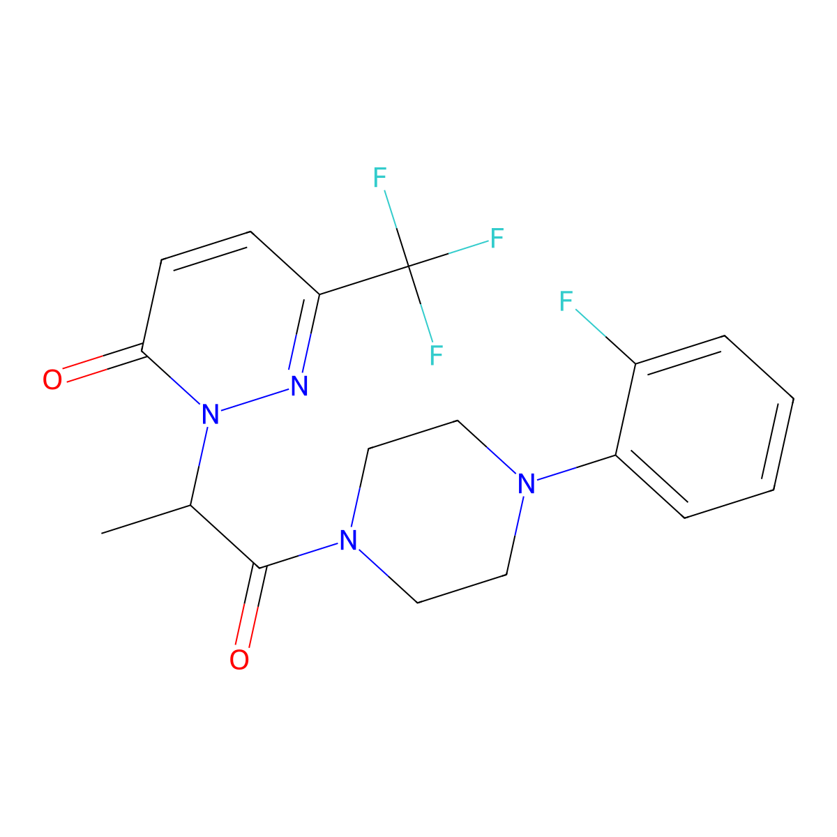 2-{1-[4-(2-Fluorophenyl)piperazin-1-yl]-1-oxopropan-2-yl}-6-(trifluoromethyl)-2,3-dihydropyridazin-3-one molecular structure, CAS 2380168-01-2
