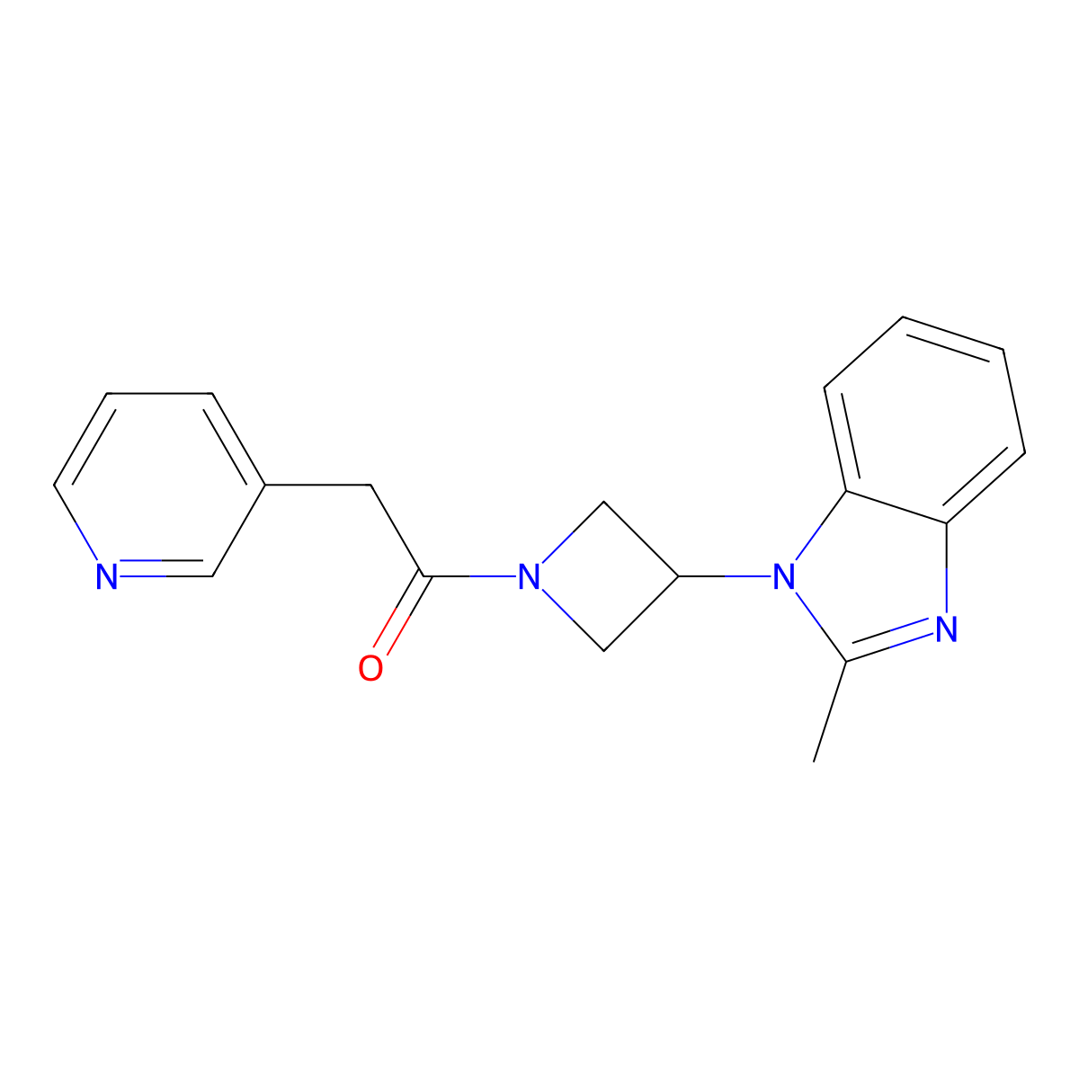 1-[3-(2-methyl-1H-1,3-benzodiazol-1-yl)azetidin-1-yl]-2-(pyridin-3-yl)ethan-1-one molecular structure, CAS 2380168-02-3