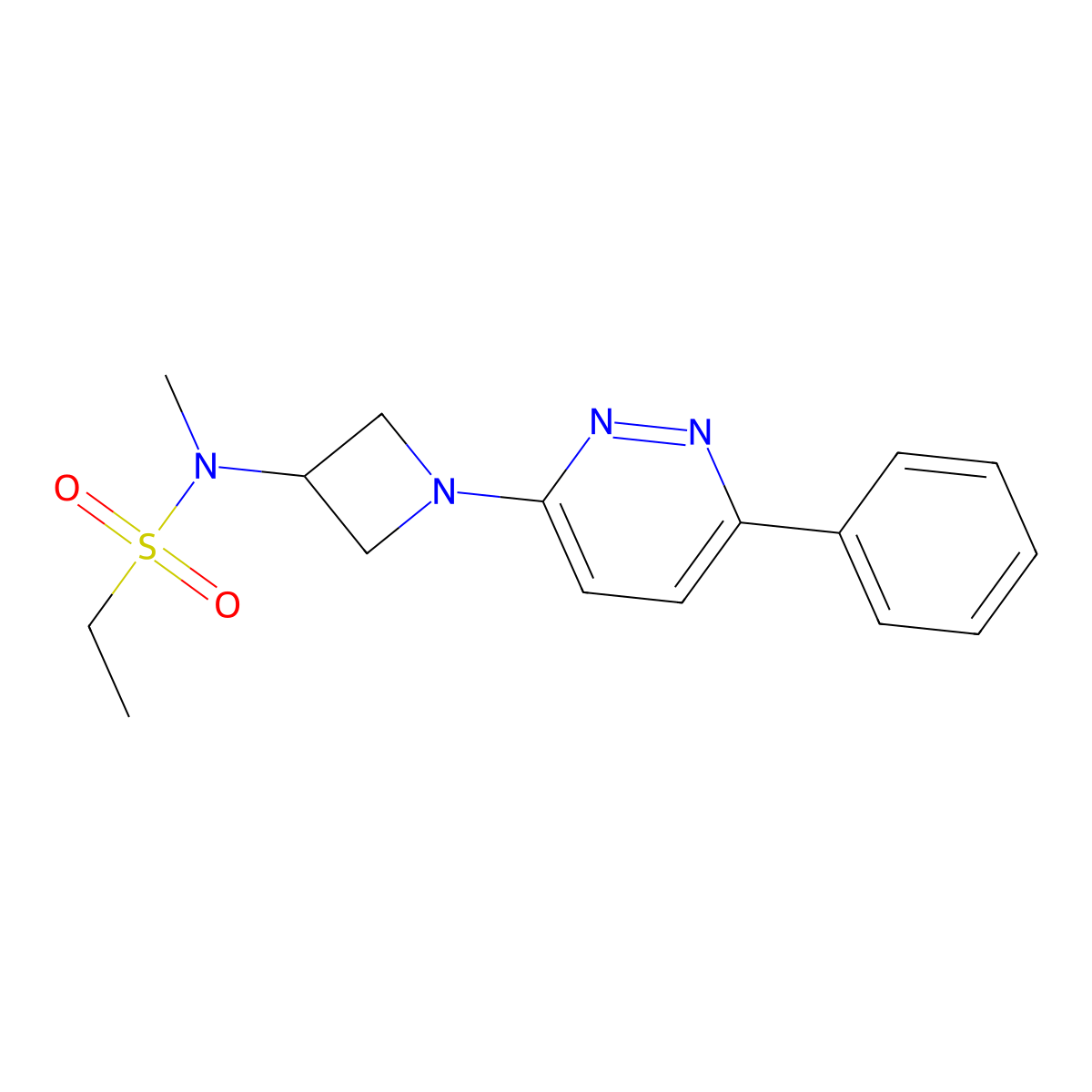 N-methyl-N-[1-(6-phenylpyridazin-3-yl)azetidin-3-yl]ethane-1-sulfonamide molecular structure, CAS 2380168-09-0