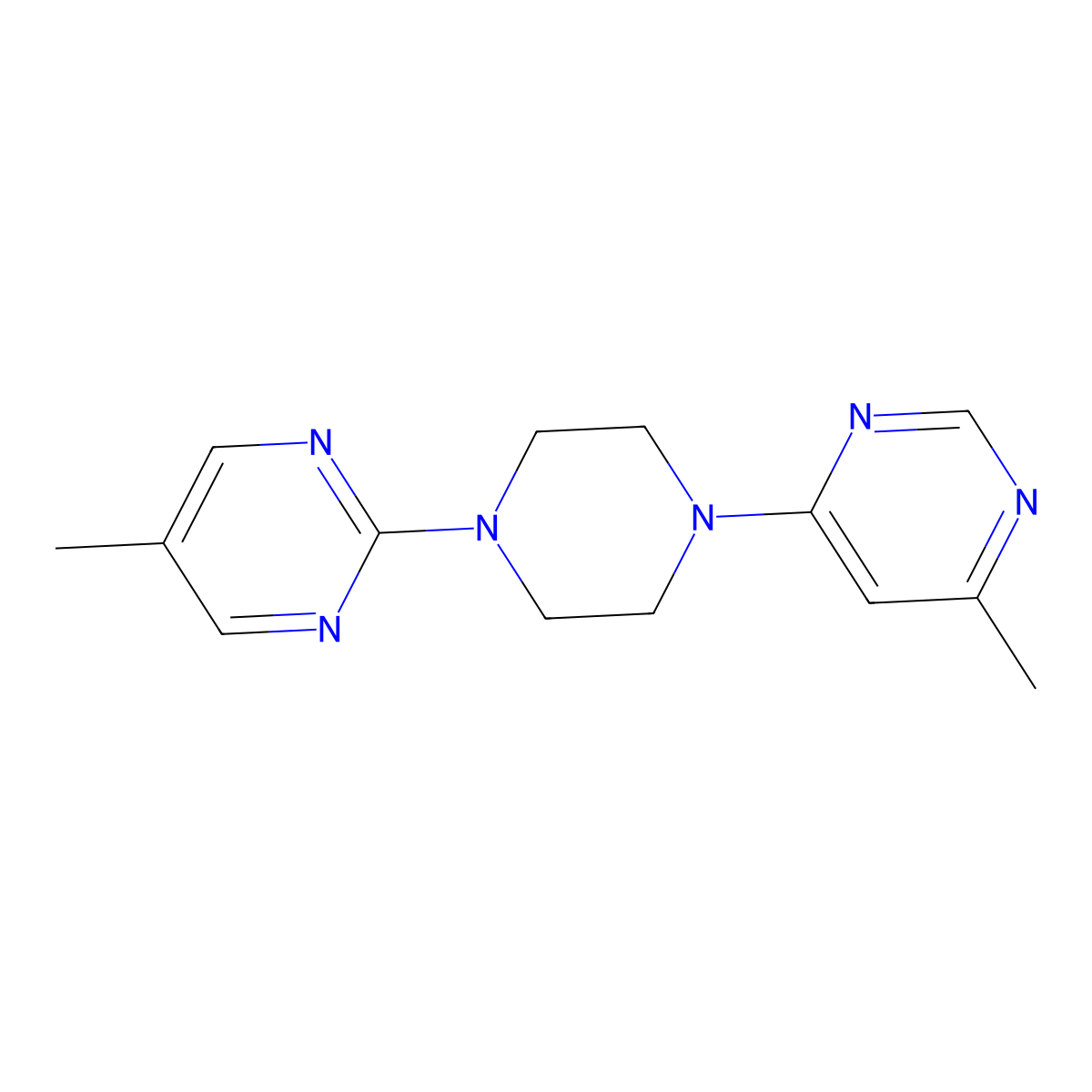 4-Methyl-6-[4-(5-methylpyrimidin-2-yl)piperazin-1-yl]pyrimidine molecular structure, CAS 2380168-10-3
