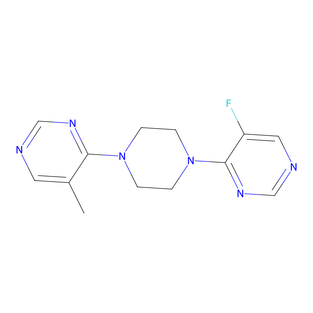 4-[4-(5-Fluoropyrimidin-4-yl)piperazin-1-yl]-5-methylpyrimidine molecular structure, CAS 2380168-16-9