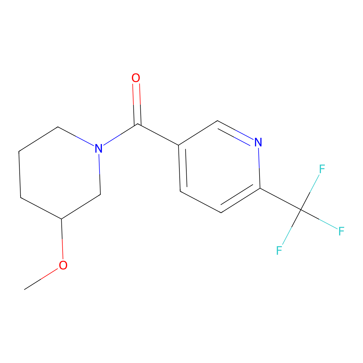 5-(3-Methoxypiperidine-1-carbonyl)-2-(trifluoromethyl)pyridine molecular structure, CAS 2380168-17-0