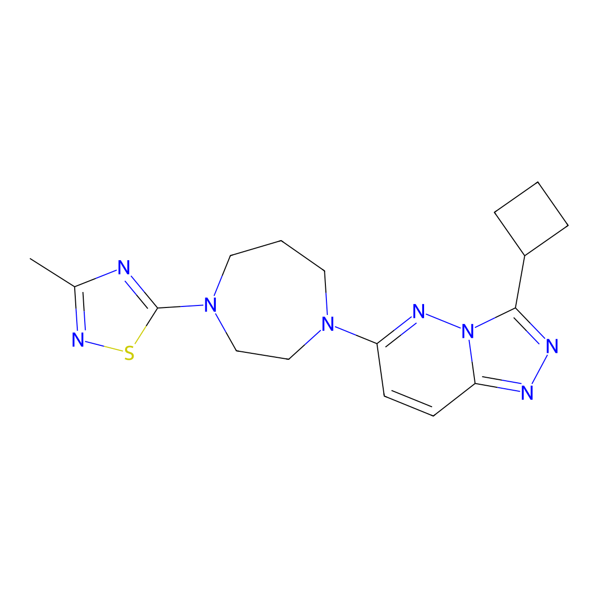 1-{3-Cyclobutyl-[1,2,4]triazolo[4,3-b]pyridazin-6-yl}-4-(3-methyl-1,2,4-thiadiazol-5-yl)-1,4-diazepane molecular structure, CAS 2380168-37-4