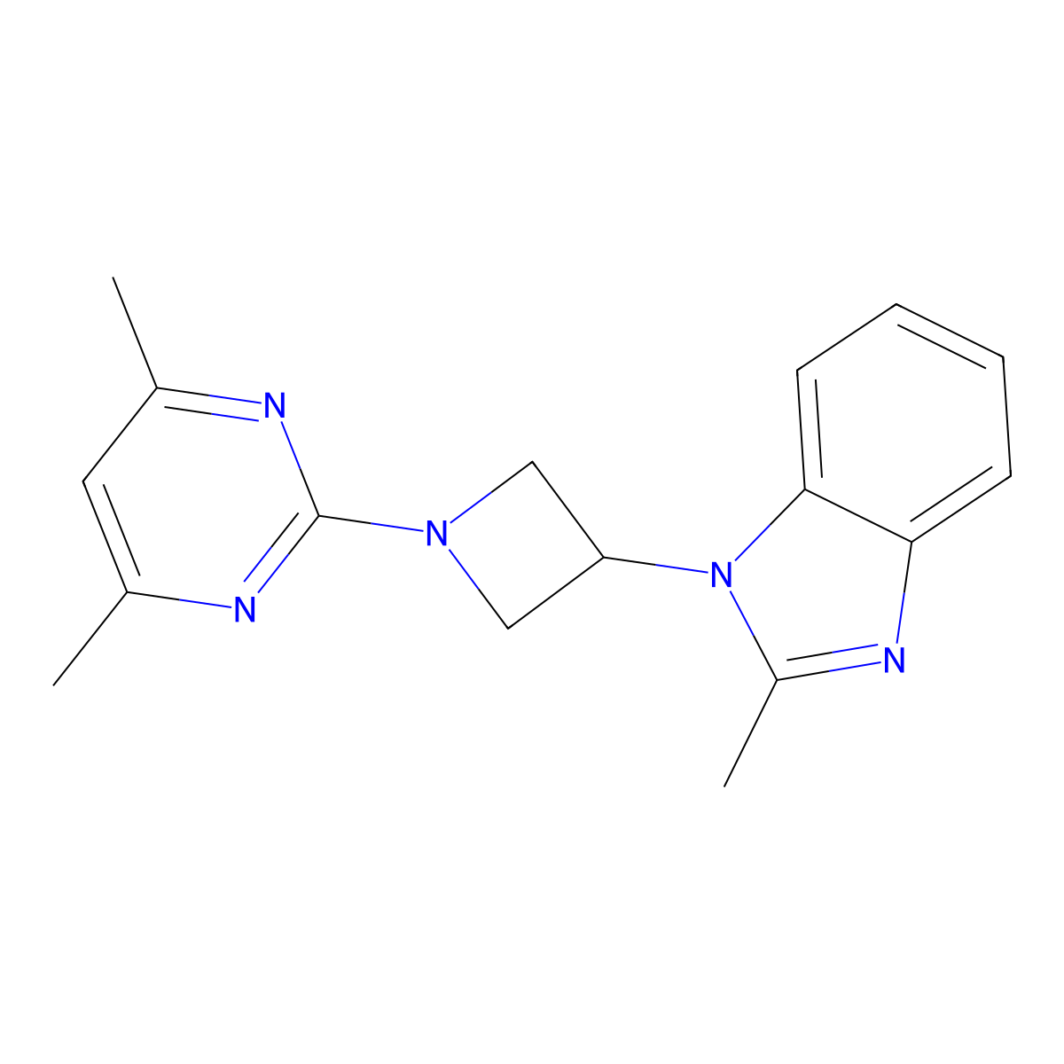 1-[1-(4,6-dimethylpyrimidin-2-yl)azetidin-3-yl]-2-methyl-1H-1,3-benzodiazole molecular structure, CAS 2380168-41-0