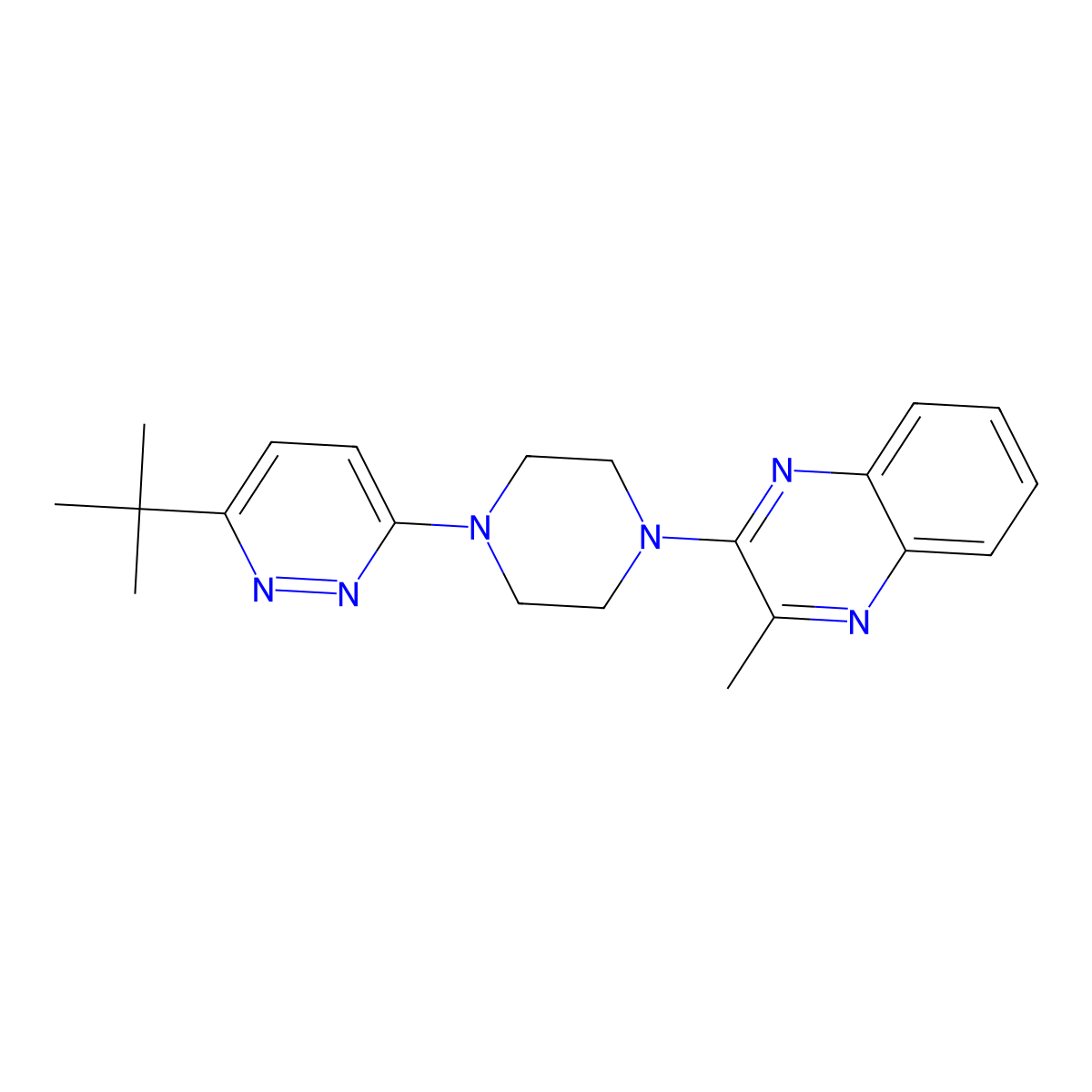 2-[4-(6-Tert-butylpyridazin-3-yl)piperazin-1-yl]-3-methylquinoxaline molecular structure, CAS 2380168-45-4