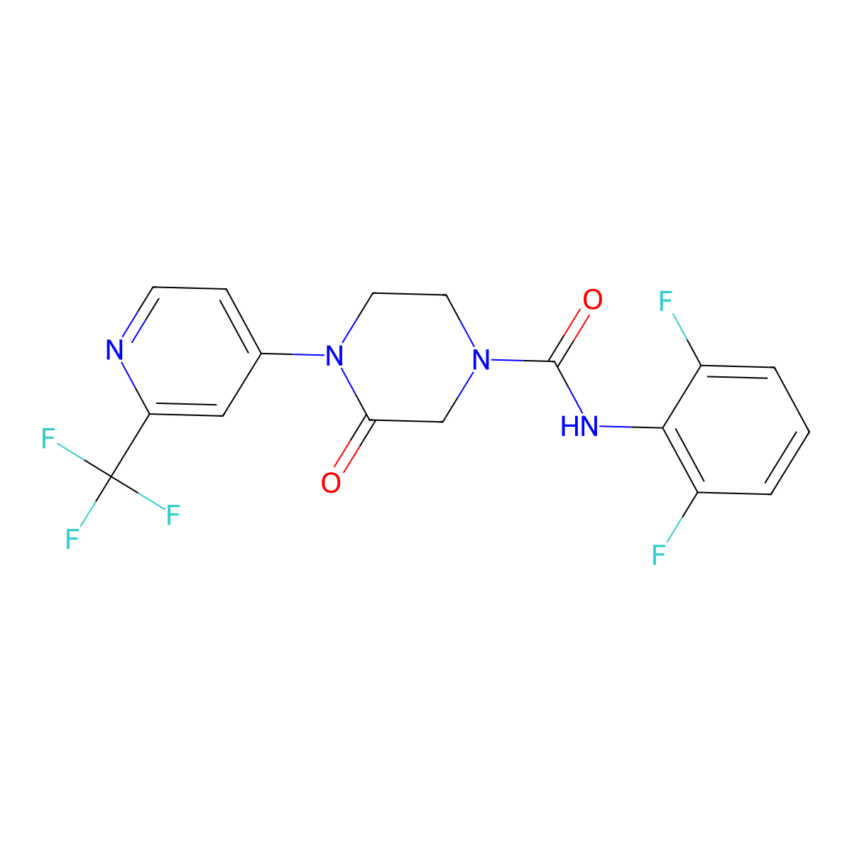 N-(2,6-Difluorophenyl)-3-oxo-4-[2-(trifluoromethyl)pyridin-4-yl]piperazine-1-carboxamide molecular structure, CAS 2380168-47-6