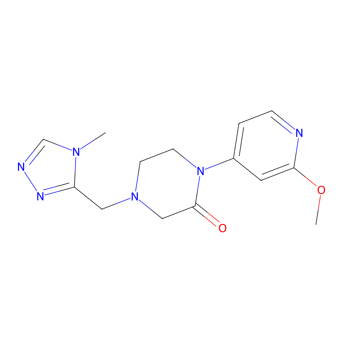 1-(2-methoxypyridin-4-yl)-4-[(4-methyl-4H-1,2,4-triazol-3-yl)methyl]piperazin-2-one molecular structure, CAS 2380168-52-3