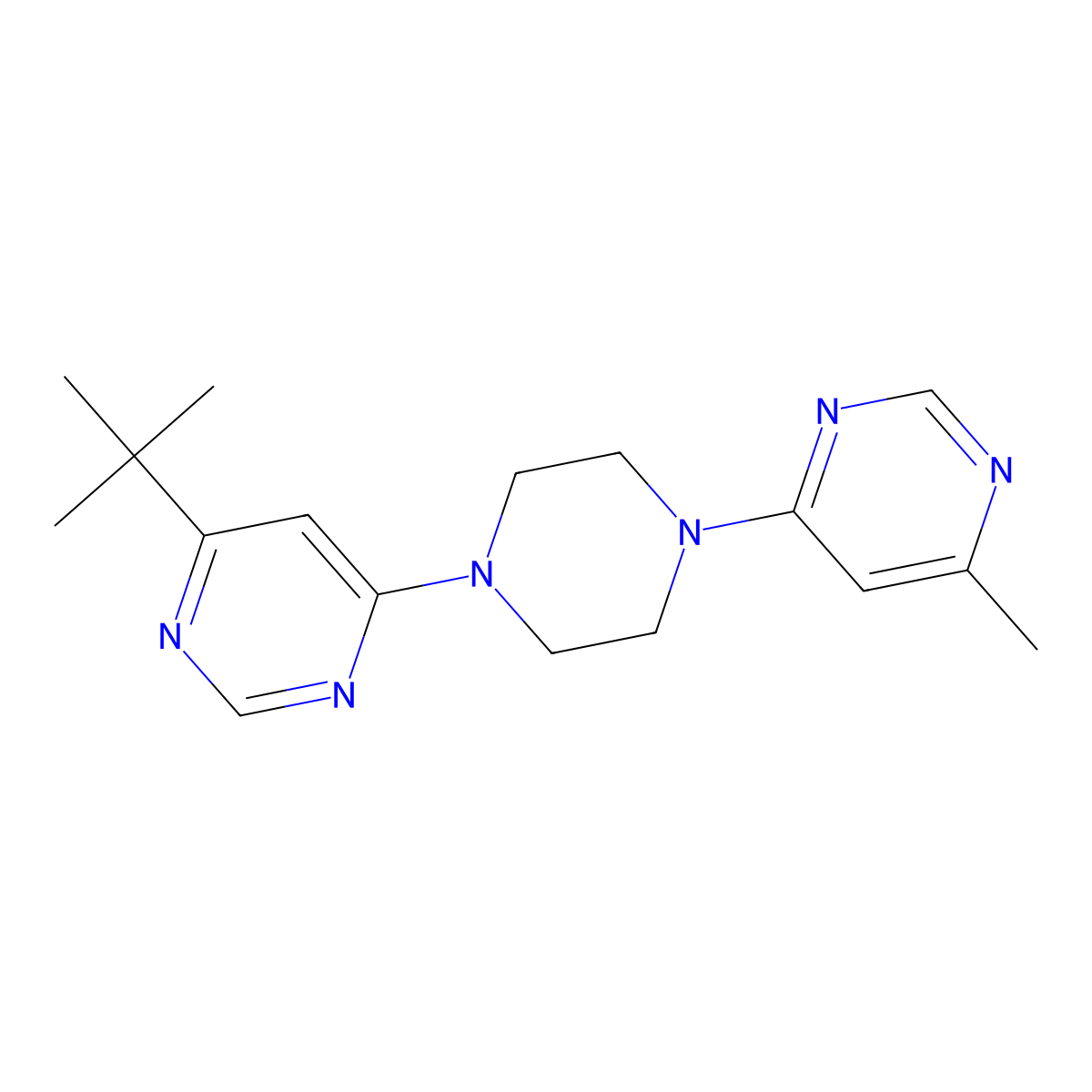 4-[4-(6-Tert-butylpyrimidin-4-yl)piperazin-1-yl]-6-methylpyrimidine molecular structure, CAS 2380168-57-8
