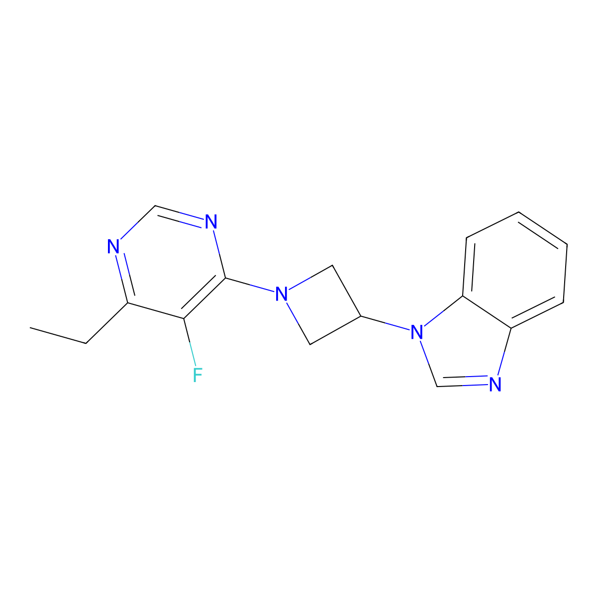 1-[1-(6-ethyl-5-fluoropyrimidin-4-yl)azetidin-3-yl]-1H-1,3-benzodiazole molecular structure, CAS 2380168-72-7